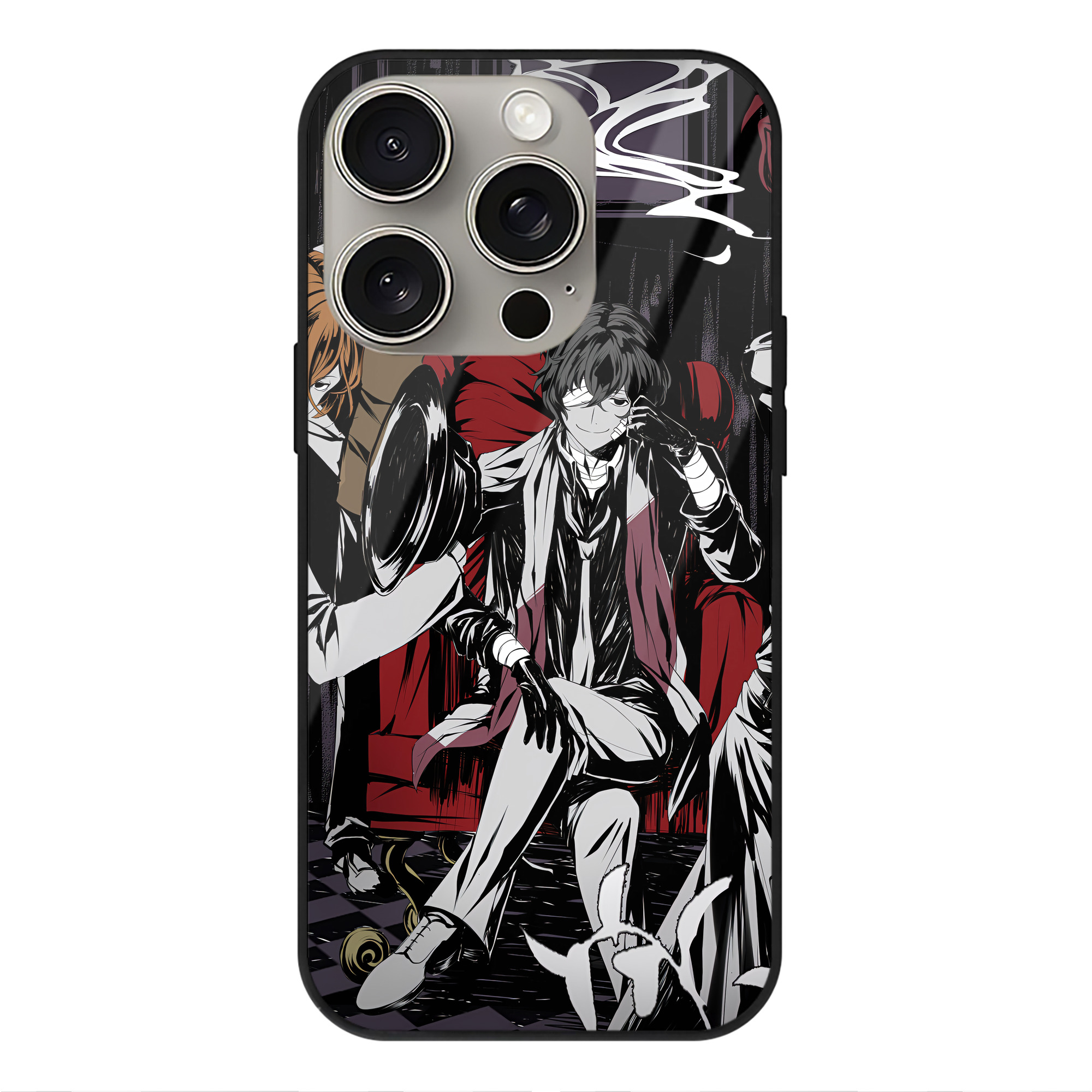 （画像用） 文豪ストレイドッグス Bungo Stray Dogs 【iPhone15Pro対応】スマホケース 耐衝撃＆黄変防止 背面ガラス