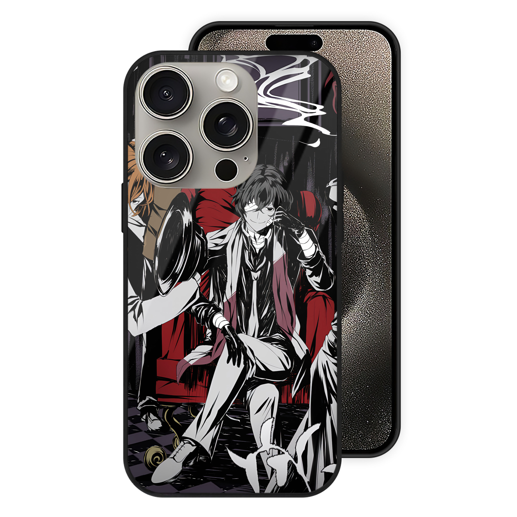 （画像用） 文豪ストレイドッグス Bungo Stray Dogs 【iPhone15Pro対応】スマホケース 耐衝撃＆黄変防止 背面ガラス