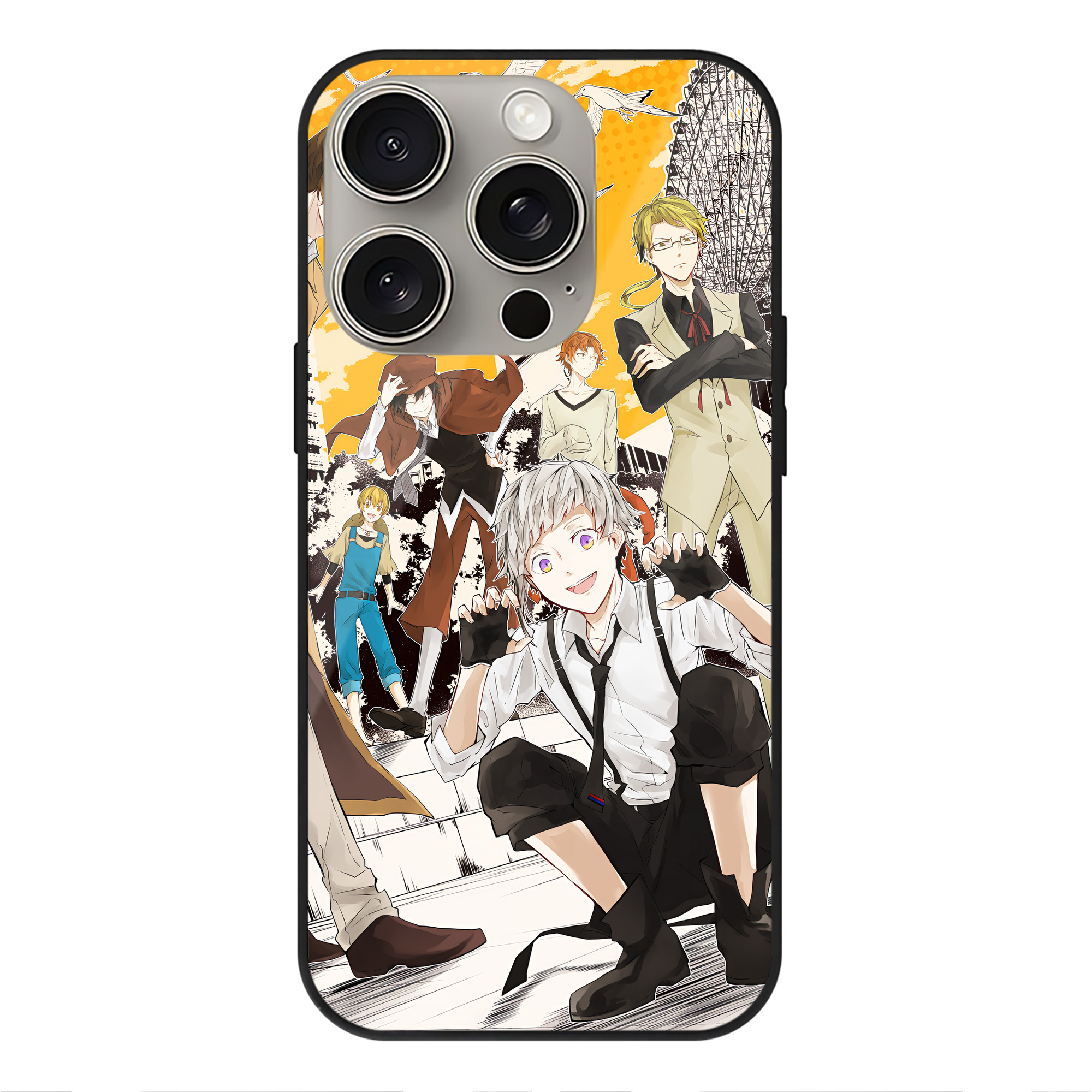 （画像用） 文豪ストレイドッグス Bungo Stray Dogs 【iPhone15Pro対応】スマホケース 耐衝撃＆黄変防止 背面ガラス