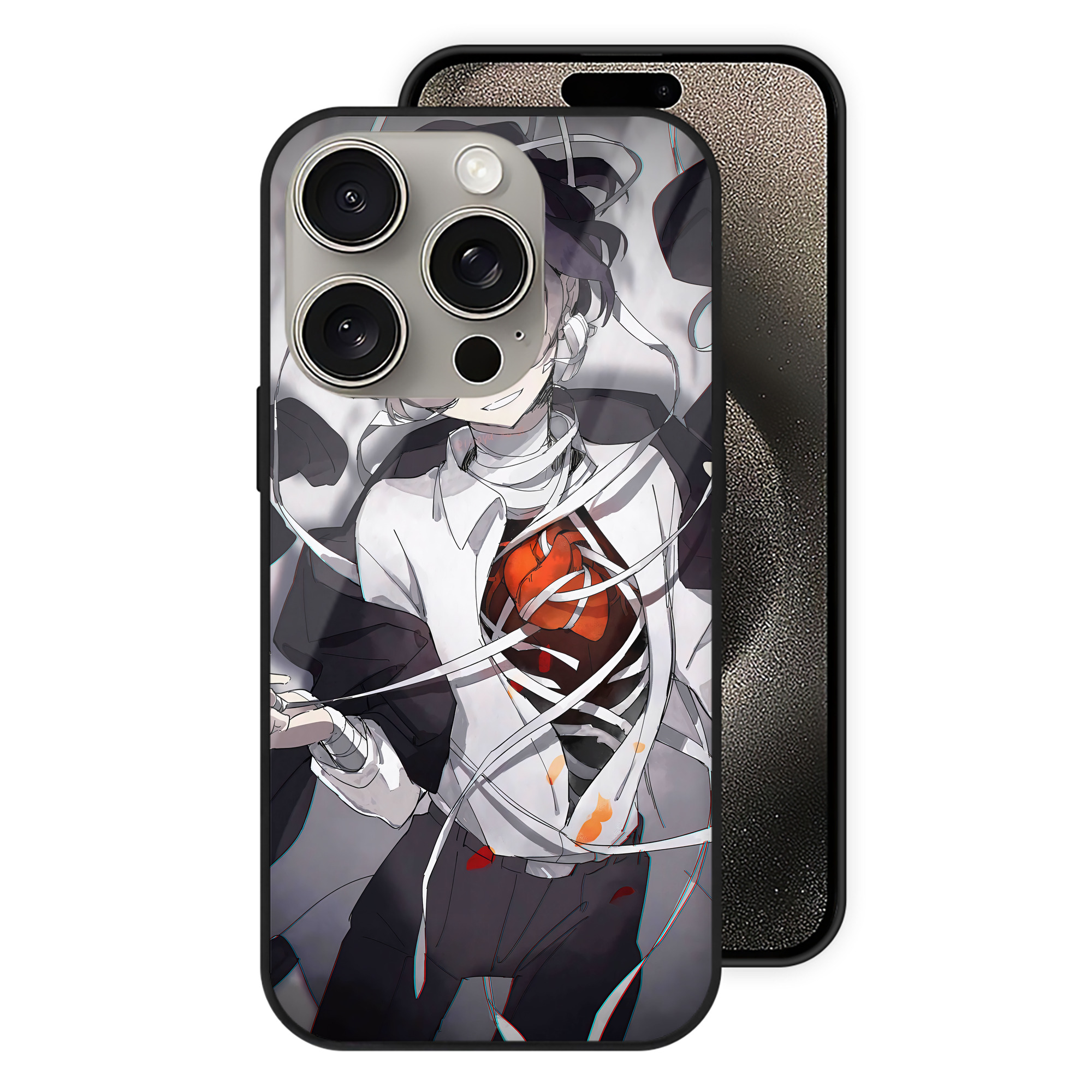 （画像用） 文豪ストレイドッグス Bungo Stray Dogs 【iPhone15Pro対応】スマホケース 耐衝撃＆黄変防止 背面ガラス