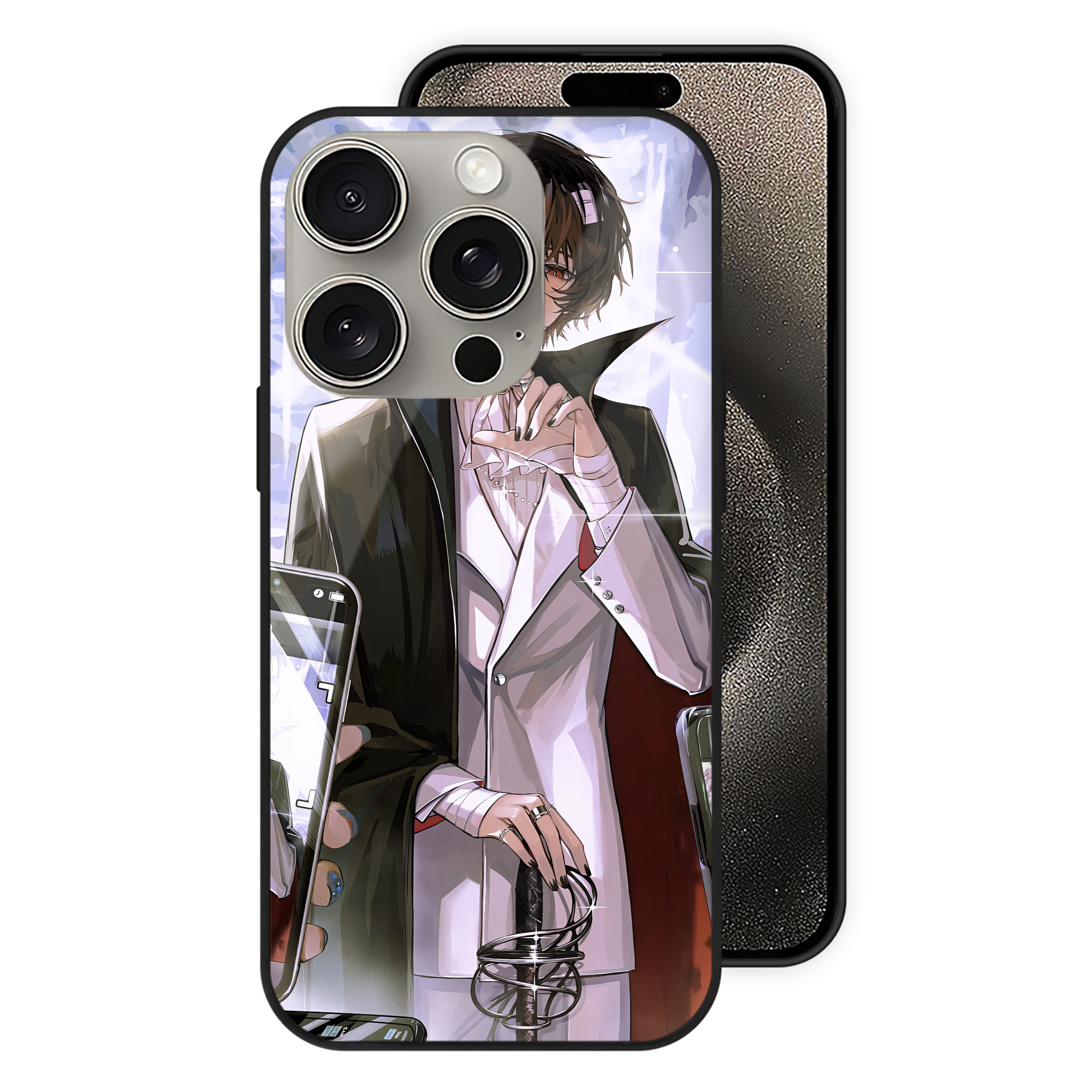 （画像用） 文豪ストレイドッグス Bungo Stray Dogs 【iPhone15Pro対応】スマホケース 耐衝撃＆黄変防止 背面ガラス