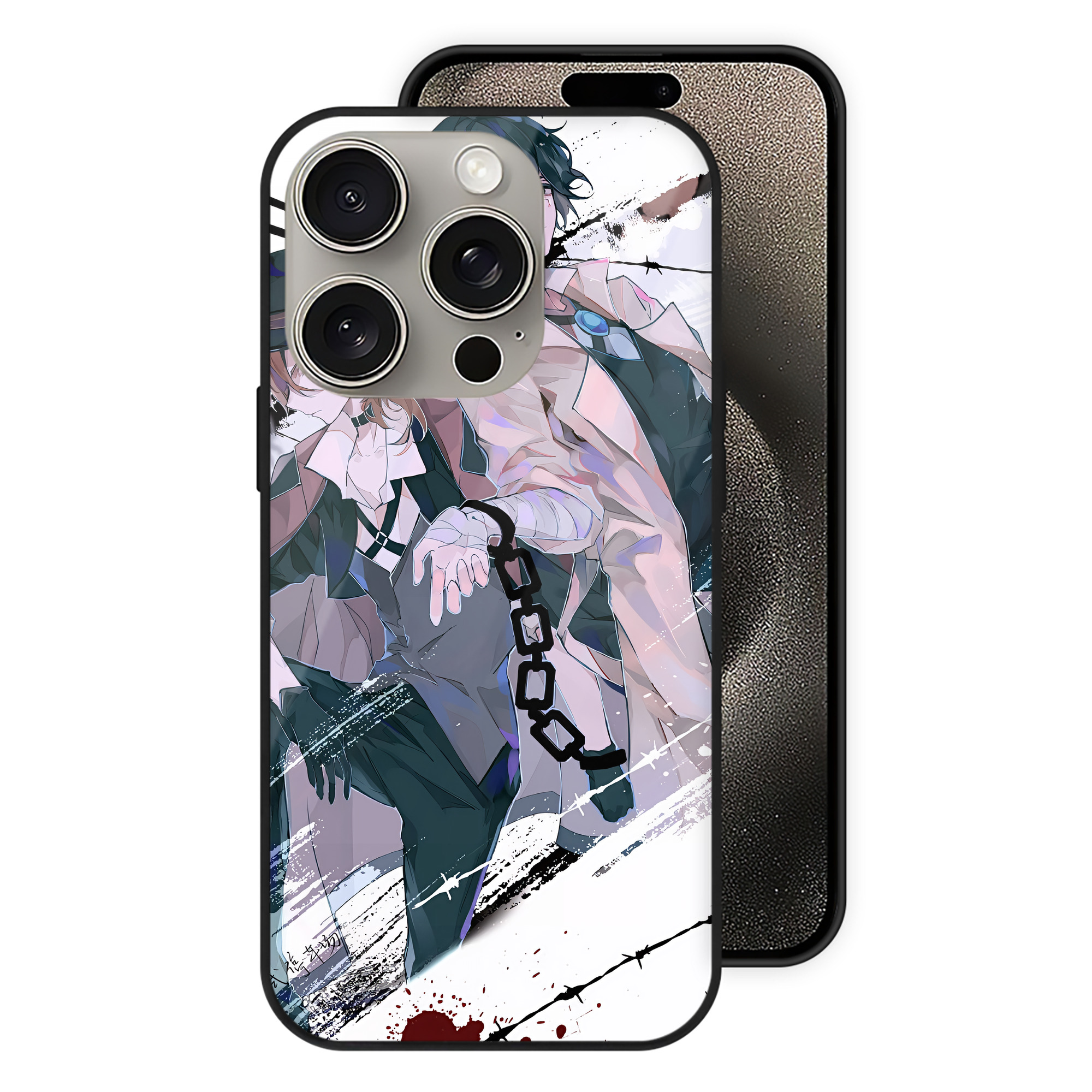 （画像用） 文豪ストレイドッグス Bungo Stray Dogs 【iPhone15Pro対応】スマホケース 耐衝撃＆黄変防止 背面ガラス