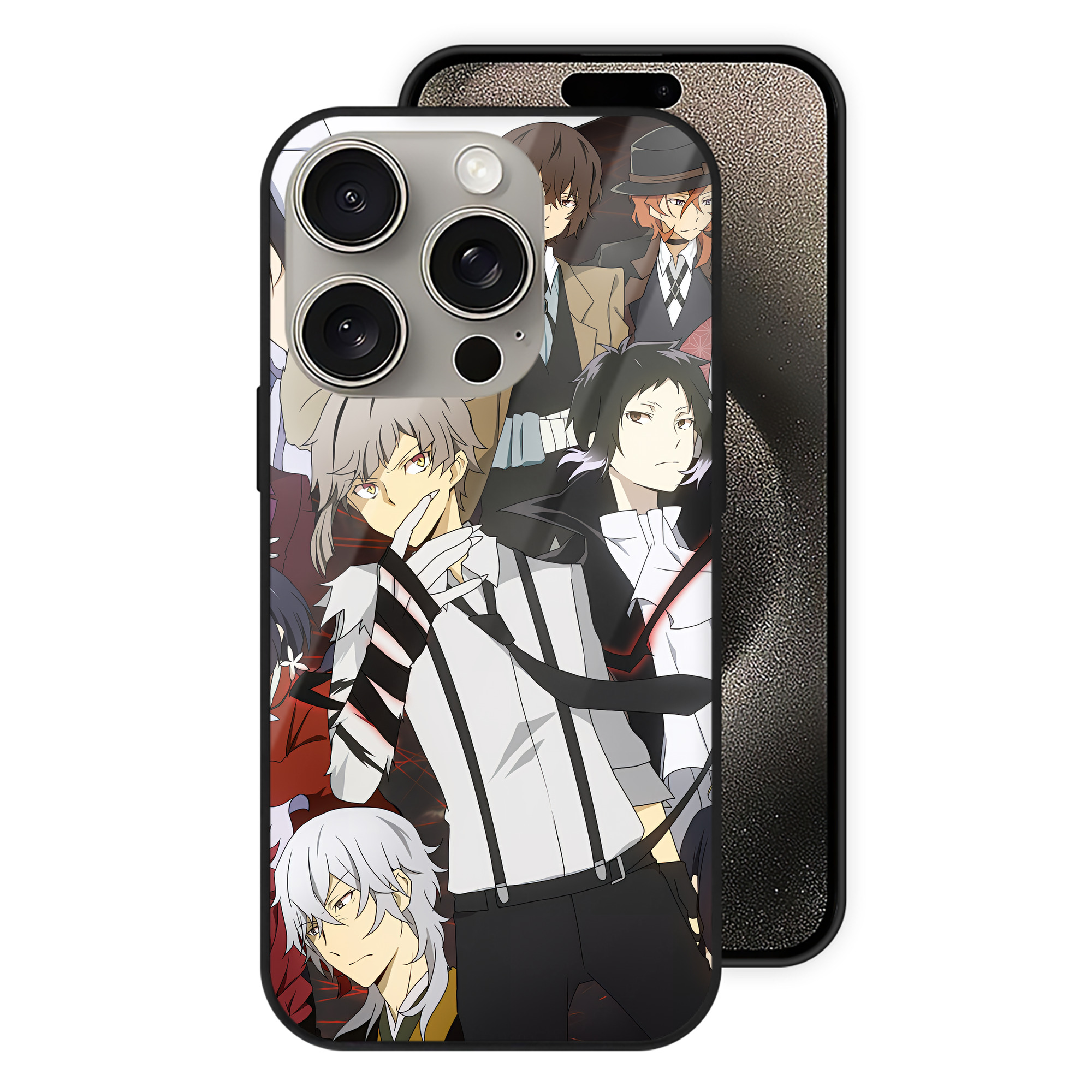 （画像用） 文豪ストレイドッグス Bungo Stray Dogs 【iPhone15Pro対応】スマホケース 耐衝撃＆黄変防止 背面ガラス