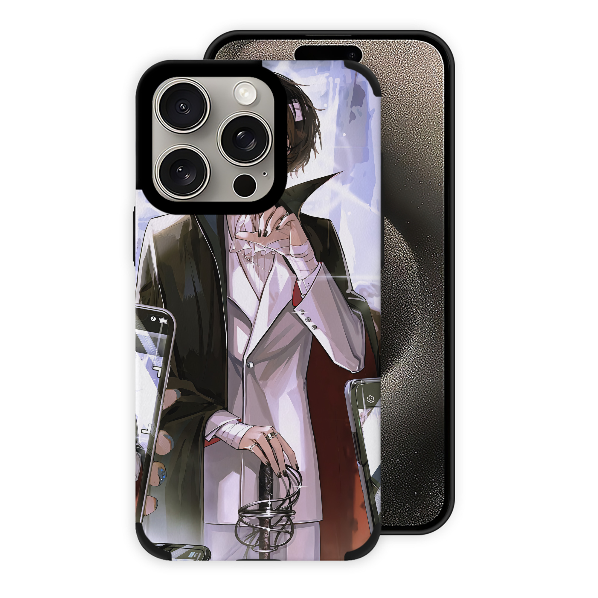 （画像用） 文豪ストレイドッグス Bungo Stray Dogs 【iPhone15ProMax対応】 PUレザー スマホケース 耐衝撃＆黄変防止
