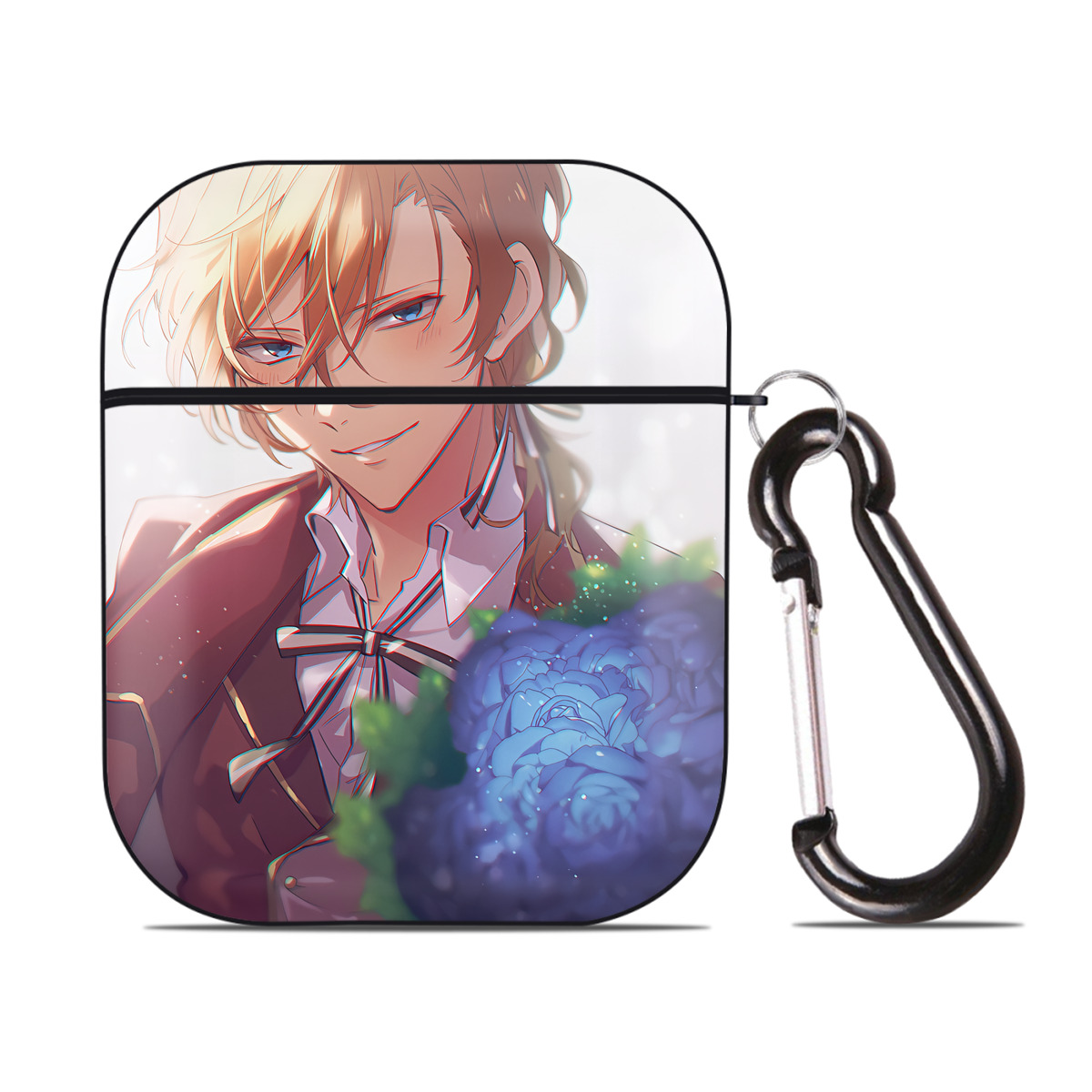 （画像用） 文豪ストレイドッグス Bungo Stray Dogs AirPods 第2世代保護ケース ハードシェル ブラック 耐衝撃・防指紋・カラビナ付き