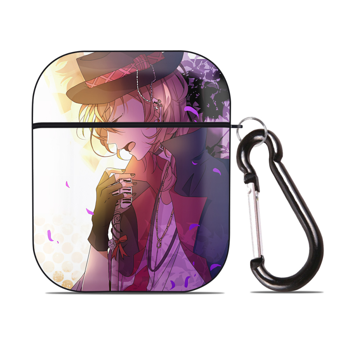（画像用） 文豪ストレイドッグス Bungo Stray Dogs AirPods 第2世代保護ケース ハードシェル ブラック 耐衝撃・防指紋・カラビナ付き