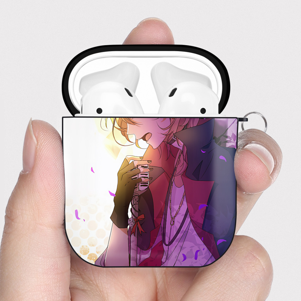 （画像用） 文豪ストレイドッグス Bungo Stray Dogs AirPods 第2世代保護ケース ハードシェル ブラック 耐衝撃・防指紋・カラビナ付き