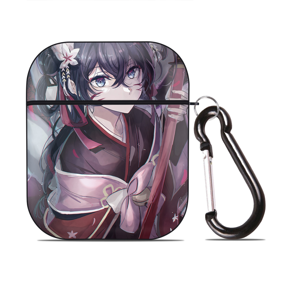 （画像用） 文豪ストレイドッグス Bungo Stray Dogs AirPods 第2世代保護ケース ハードシェル ブラック 耐衝撃・防指紋・カラビナ付き