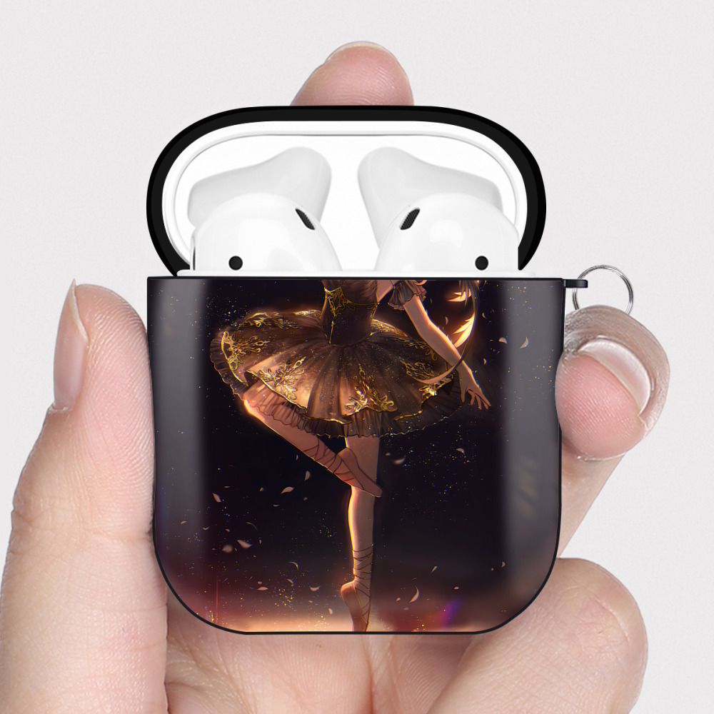 （画像用） 文豪ストレイドッグス Bungo Stray Dogs AirPods 第2世代保護ケース ハードシェル ブラック 耐衝撃・防指紋・カラビナ付き
