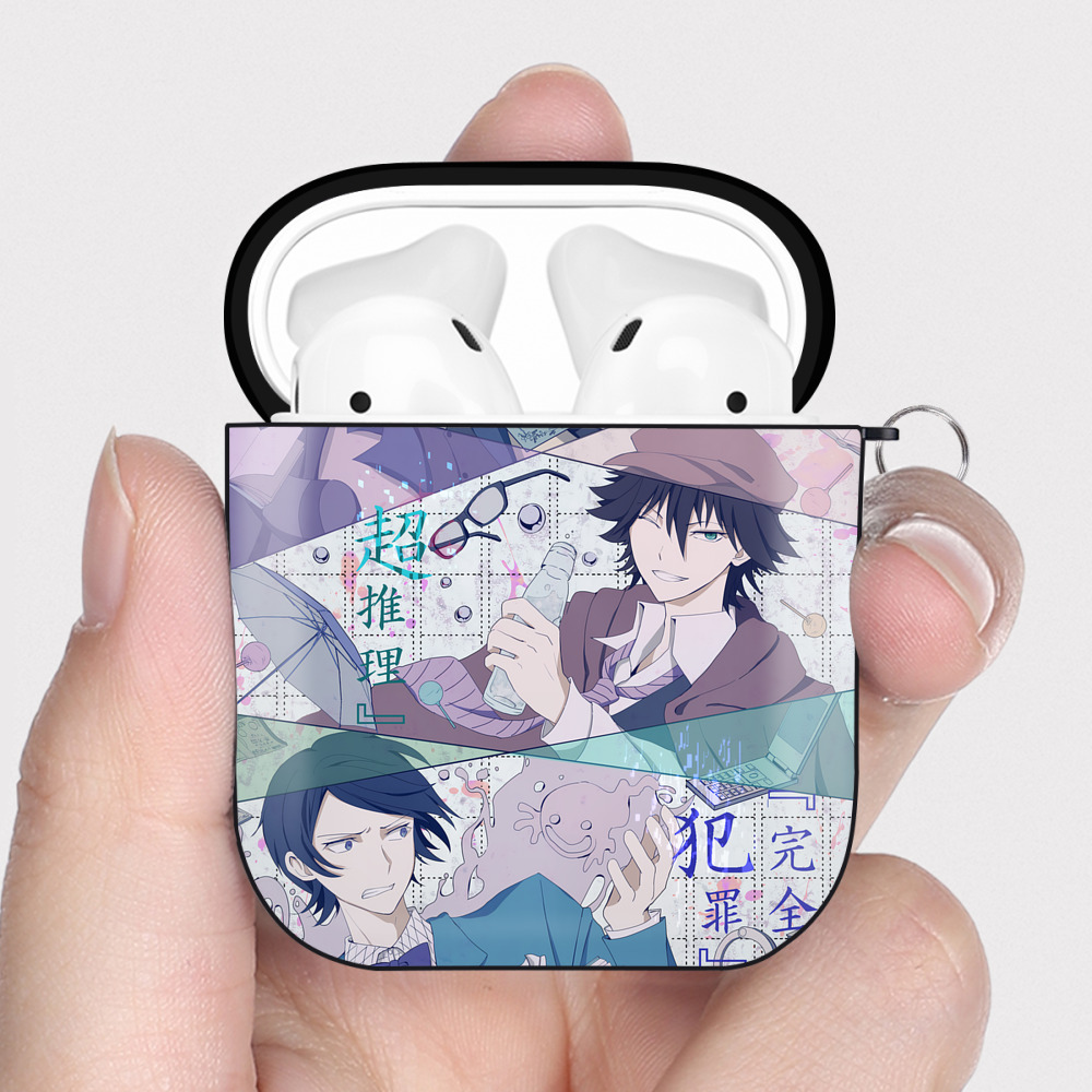 （画像用） 文豪ストレイドッグス Bungo Stray Dogs AirPods 第2世代保護ケース ハードシェル ブラック 耐衝撃・防指紋・カラビナ付き
