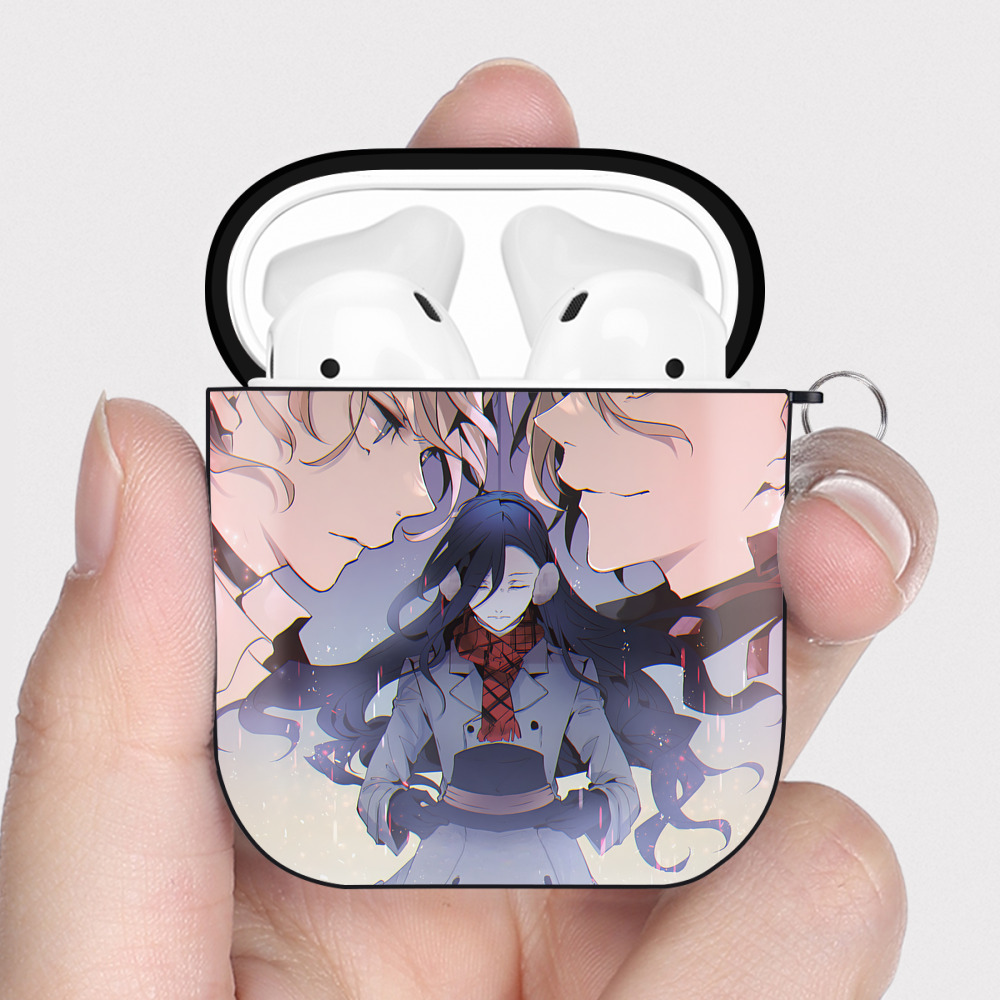 （画像用） 文豪ストレイドッグス Bungo Stray Dogs AirPods 第2世代保護ケース ハードシェル ブラック 耐衝撃・防指紋・カラビナ付き