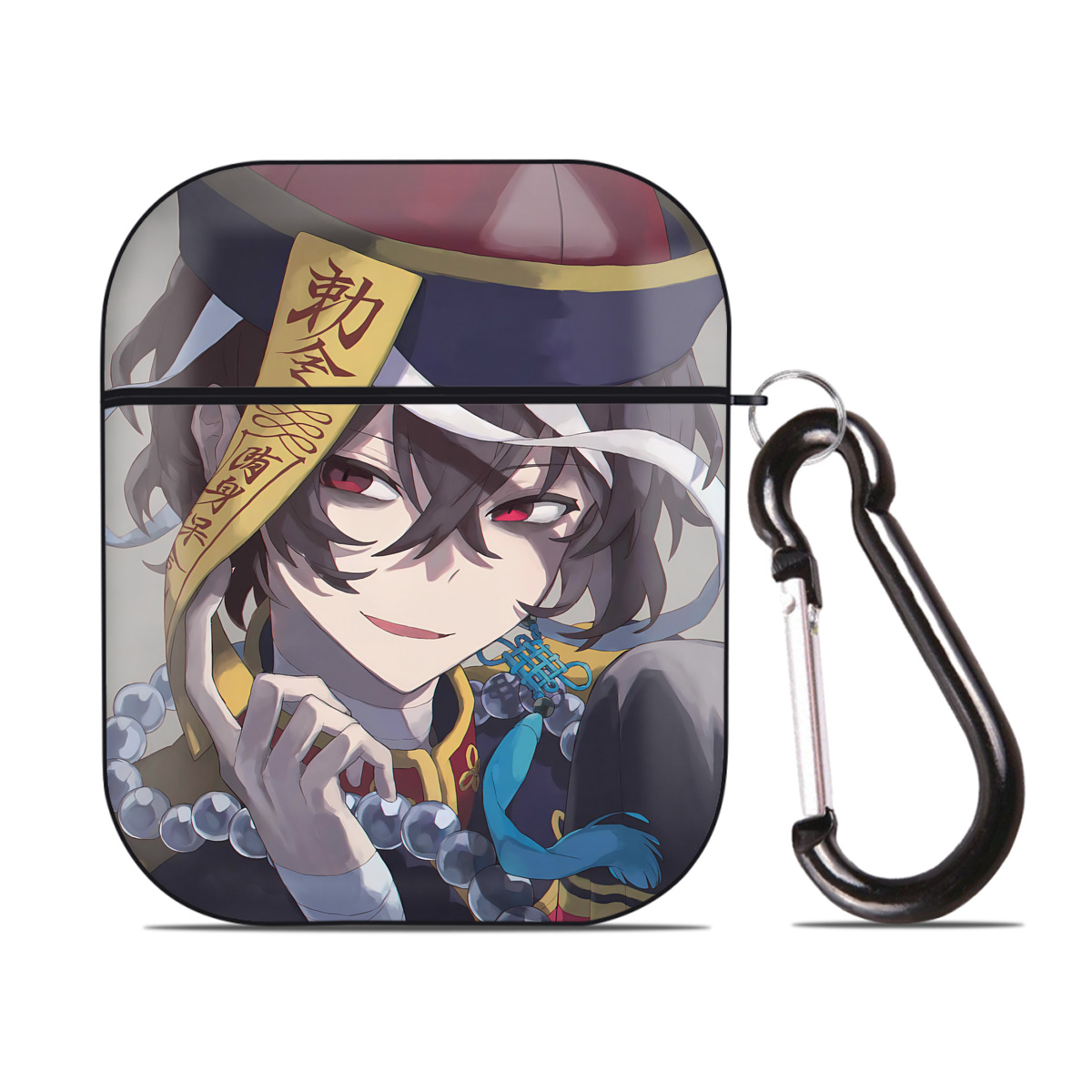 （画像用） 文豪ストレイドッグス Bungo Stray Dogs AirPods 第2世代保護ケース ハードシェル ブラック 耐衝撃・防指紋・カラビナ付き