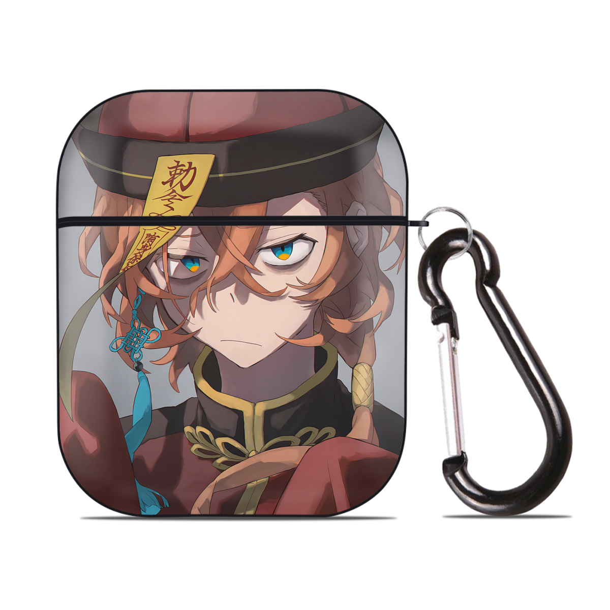 （画像用） 文豪ストレイドッグス Bungo Stray Dogs AirPods 第2世代保護ケース ハードシェル ブラック 耐衝撃・防指紋・カラビナ付き