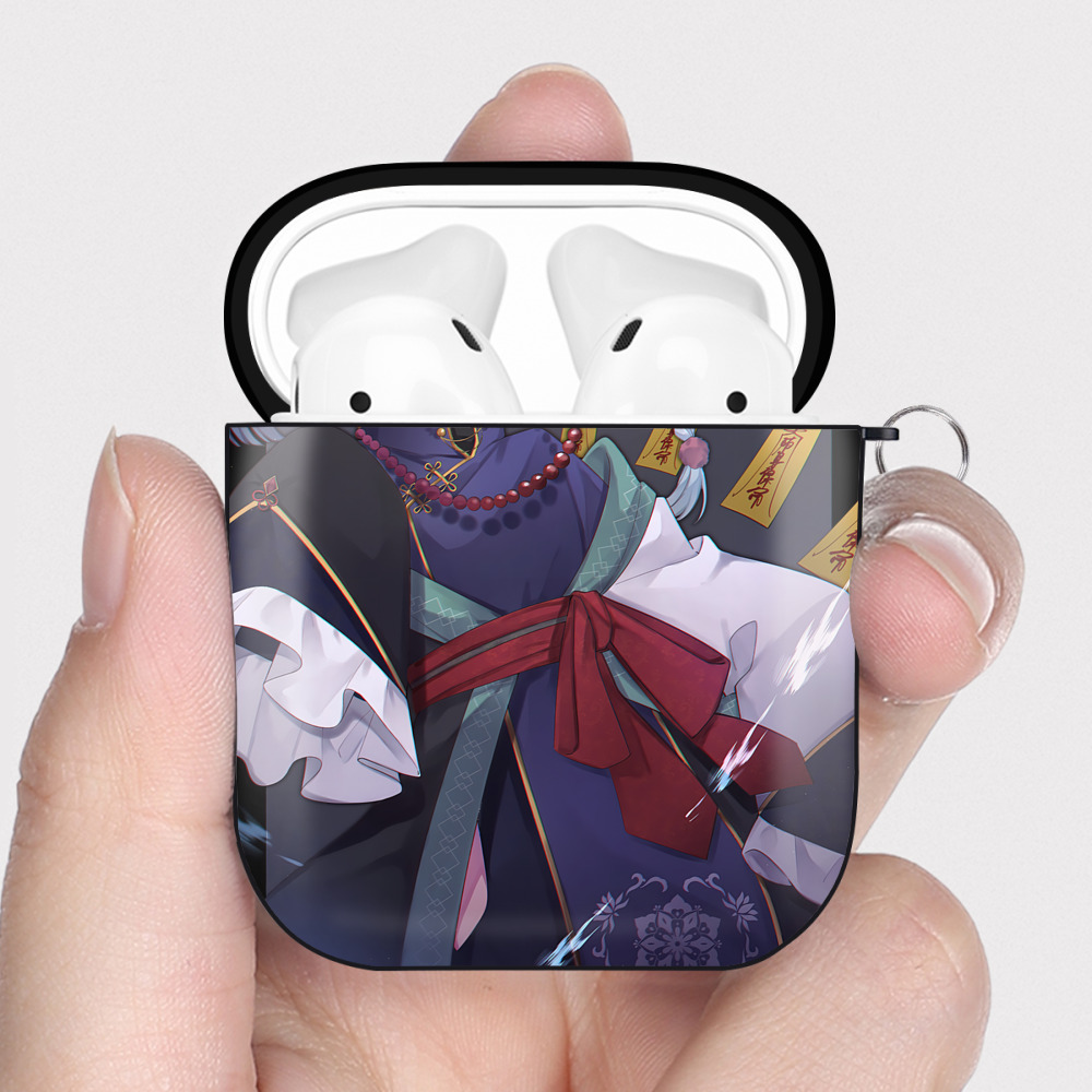 （画像用） 文豪ストレイドッグス Bungo Stray Dogs AirPods 第2世代保護ケース ハードシェル ブラック 耐衝撃・防指紋・カラビナ付き