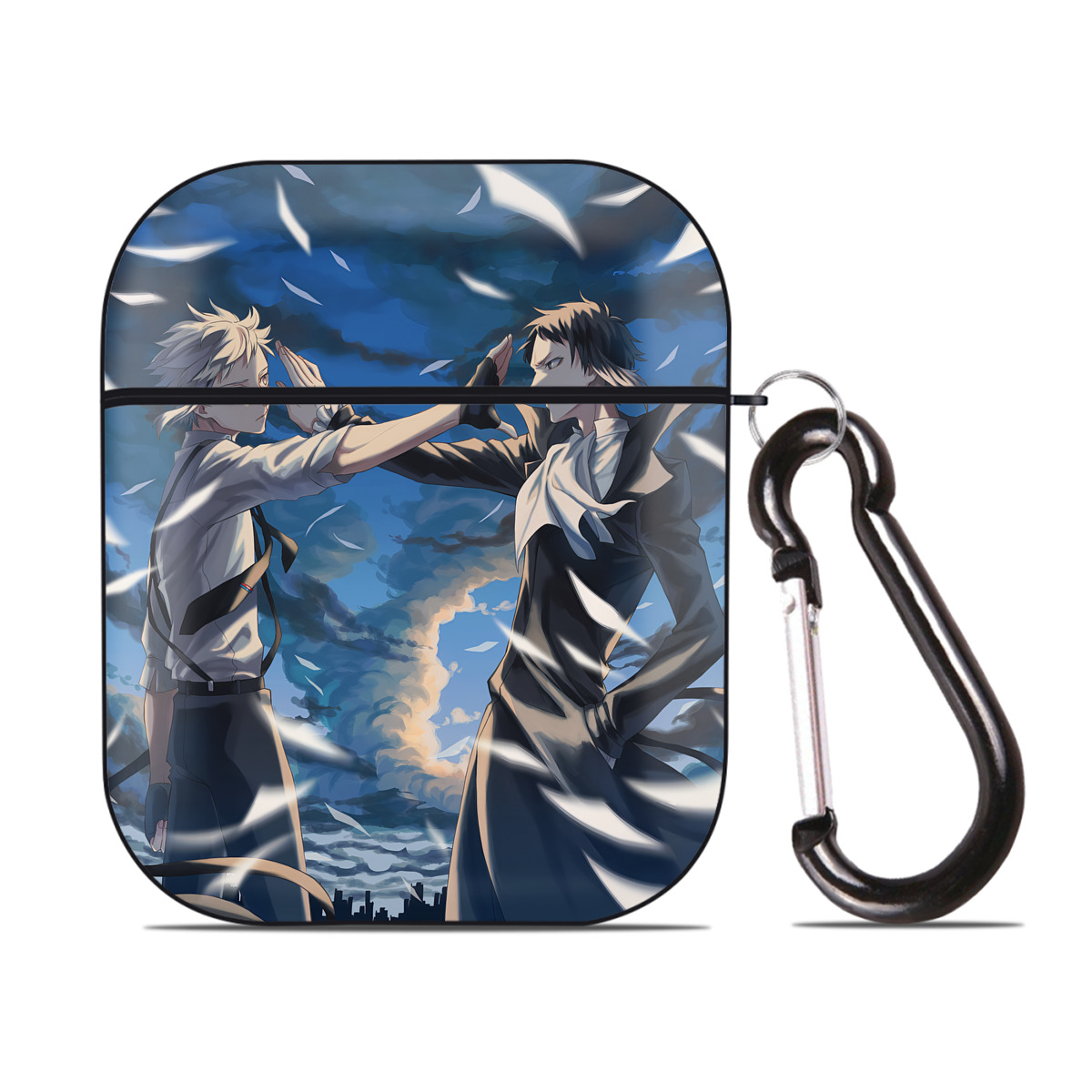 （画像用） 文豪ストレイドッグス Bungo Stray Dogs AirPods 第2世代保護ケース ハードシェル ブラック 耐衝撃・防指紋・カラビナ付き