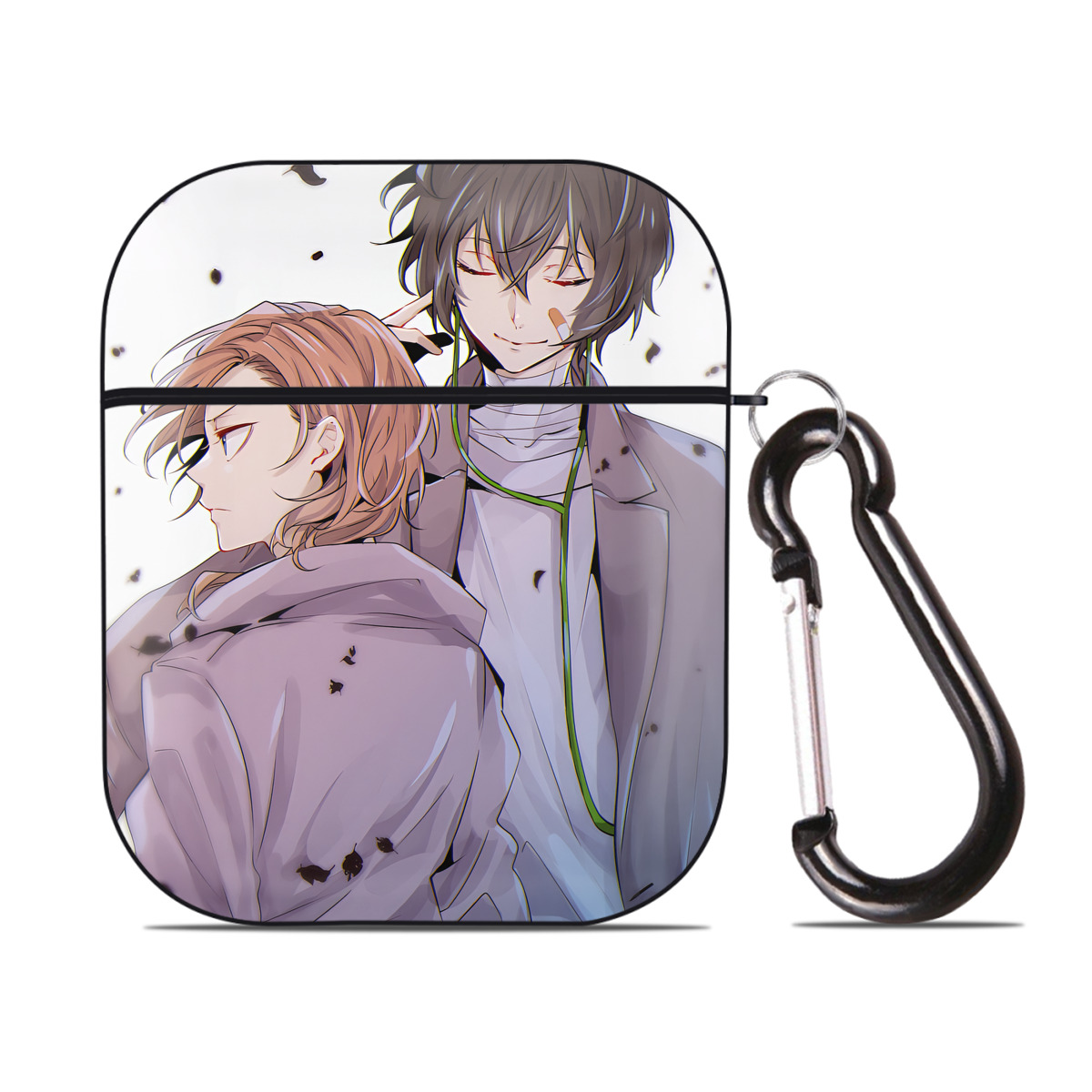 （画像用） 文豪ストレイドッグス Bungo Stray Dogs AirPods 第2世代保護ケース ハードシェル ブラック 耐衝撃・防指紋・カラビナ付き