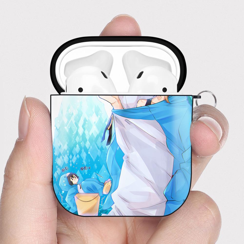 （画像用） 文豪ストレイドッグス Bungo Stray Dogs AirPods 第2世代保護ケース ハードシェル ブラック 耐衝撃・防指紋・カラビナ付き