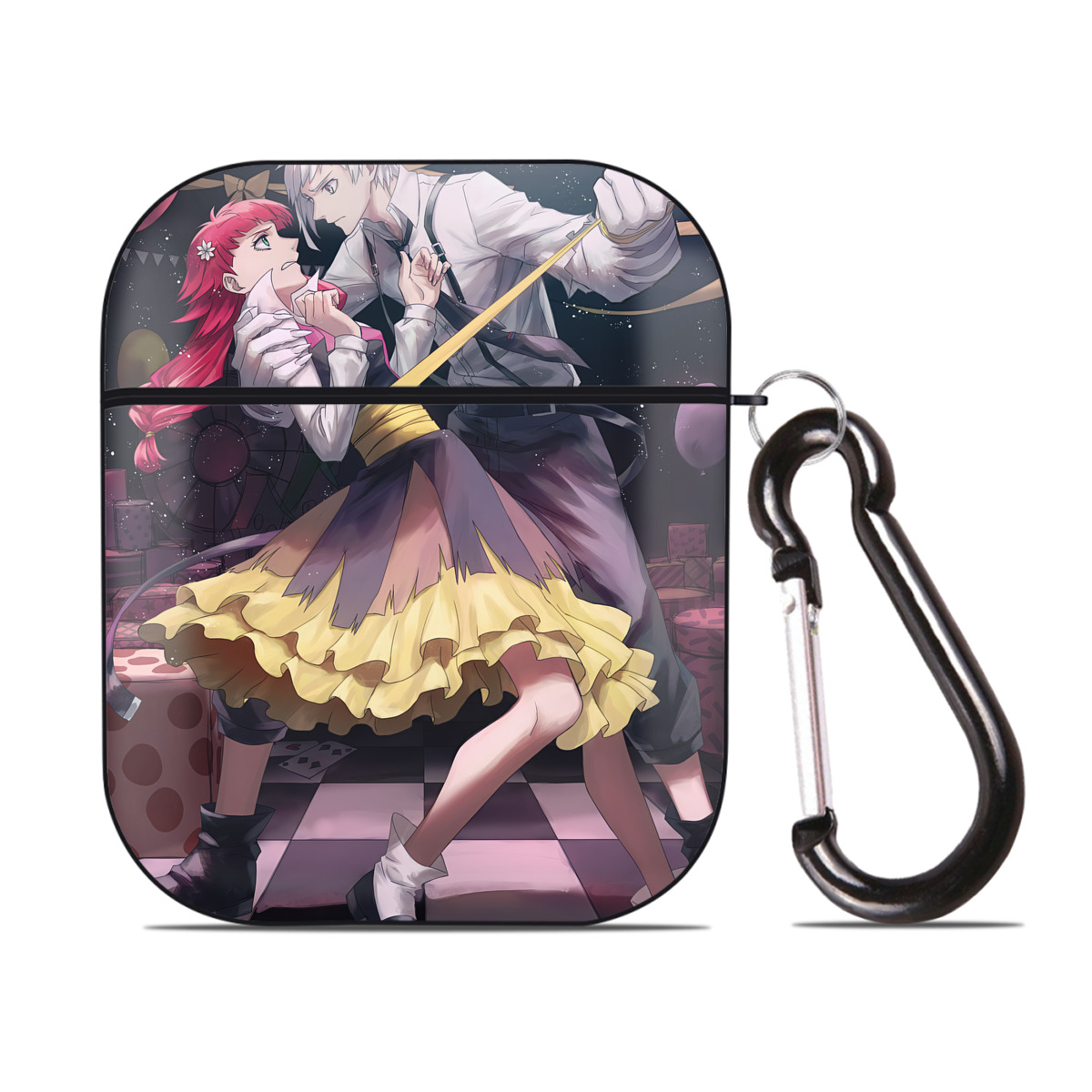 （画像用） 文豪ストレイドッグス Bungo Stray Dogs AirPods 第2世代保護ケース ハードシェル ブラック 耐衝撃・防指紋・カラビナ付き