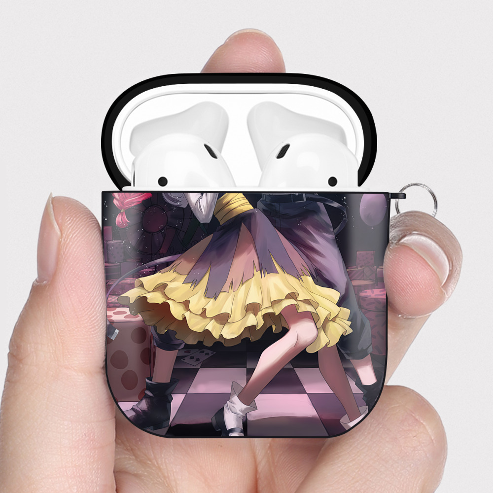 （画像用） 文豪ストレイドッグス Bungo Stray Dogs AirPods 第2世代保護ケース ハードシェル ブラック 耐衝撃・防指紋・カラビナ付き