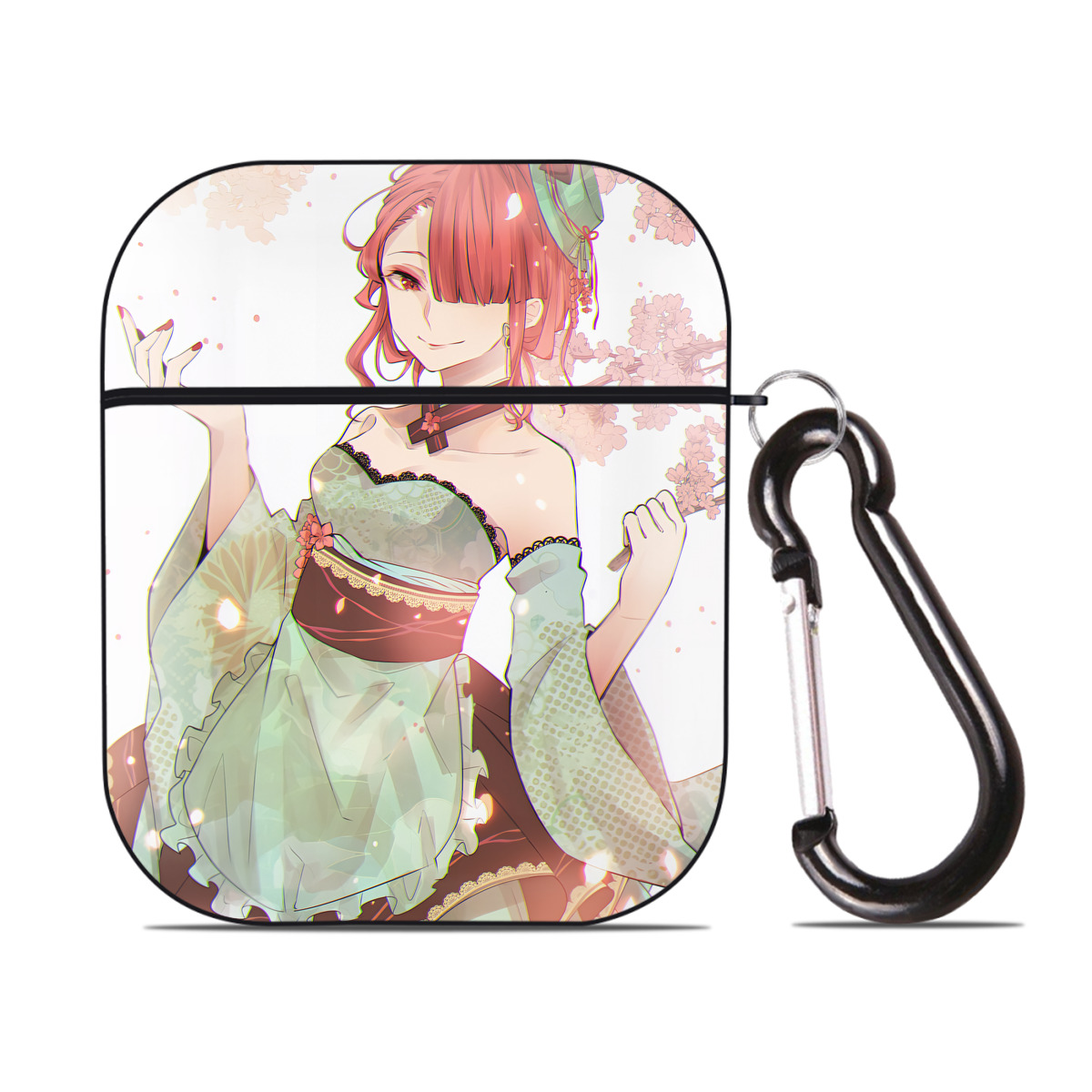 （画像用） 文豪ストレイドッグス Bungo Stray Dogs AirPods 第2世代保護ケース ハードシェル ブラック 耐衝撃・防指紋・カラビナ付き