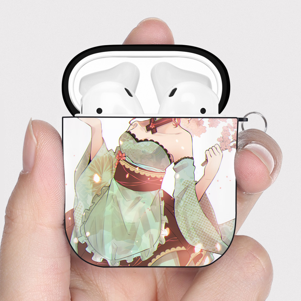 （画像用） 文豪ストレイドッグス Bungo Stray Dogs AirPods 第2世代保護ケース ハードシェル ブラック 耐衝撃・防指紋・カラビナ付き