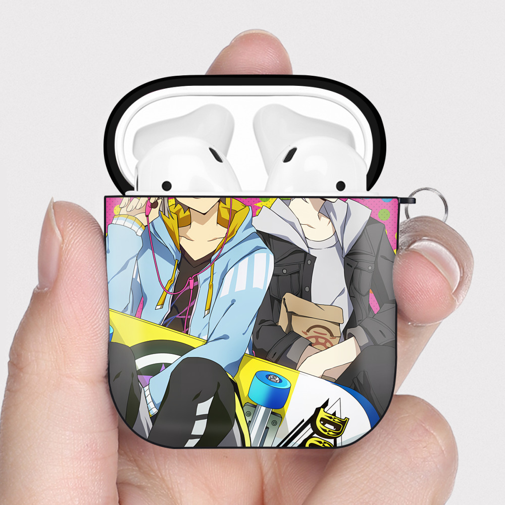 （画像用） 文豪ストレイドッグス Bungo Stray Dogs AirPods 第2世代保護ケース ハードシェル ブラック 耐衝撃・防指紋・カラビナ付き