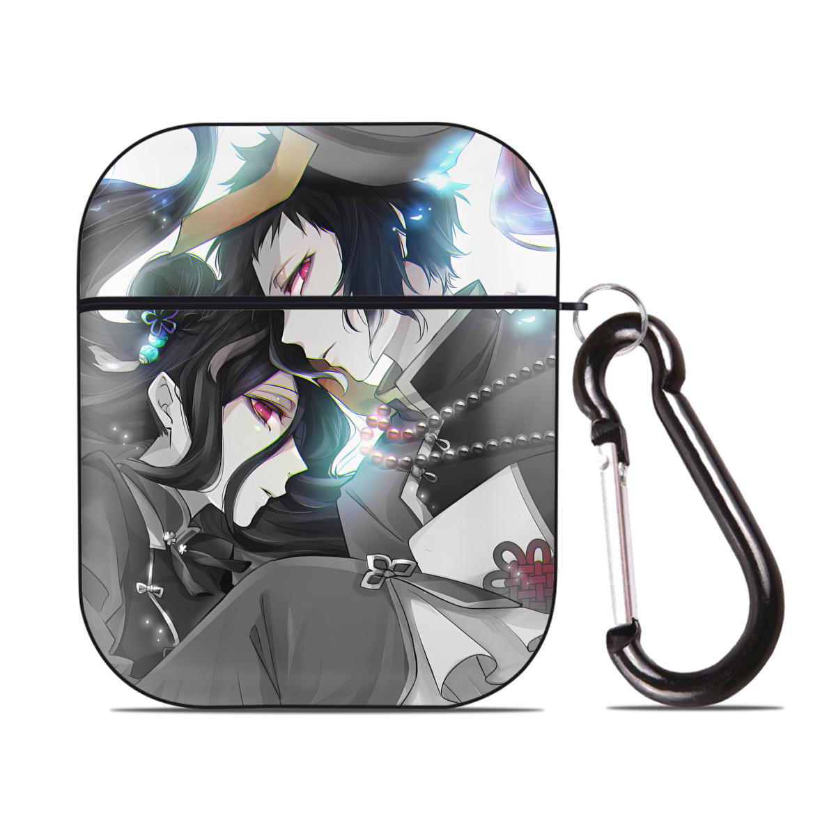 （画像用） 文豪ストレイドッグス Bungo Stray Dogs AirPods 第2世代保護ケース ハードシェル ブラック 耐衝撃・防指紋・カラビナ付き