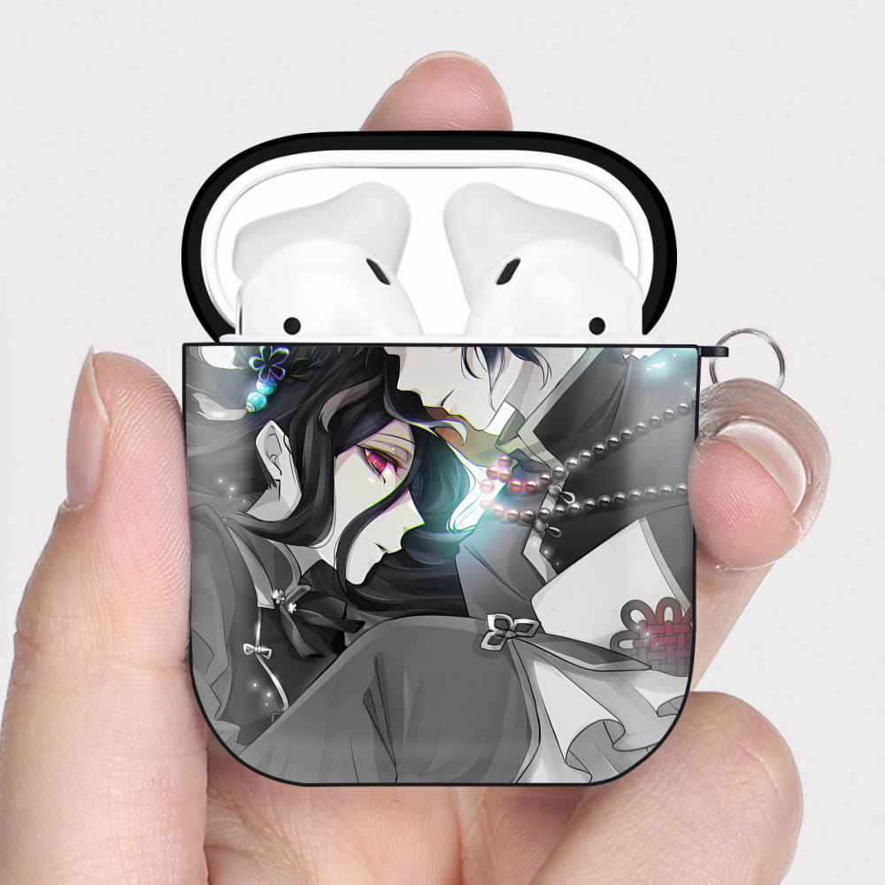 （画像用） 文豪ストレイドッグス Bungo Stray Dogs AirPods 第2世代保護ケース ハードシェル ブラック 耐衝撃・防指紋・カラビナ付き