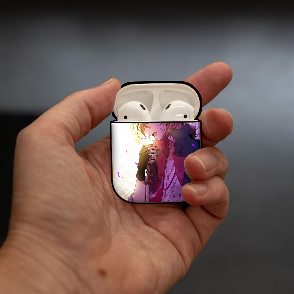 文豪ストレイドッグス Bungo Stray Dogs AirPods 第2世代保護ケース ハードシェル ブラック 耐衝撃・防指紋・カラビナ付き