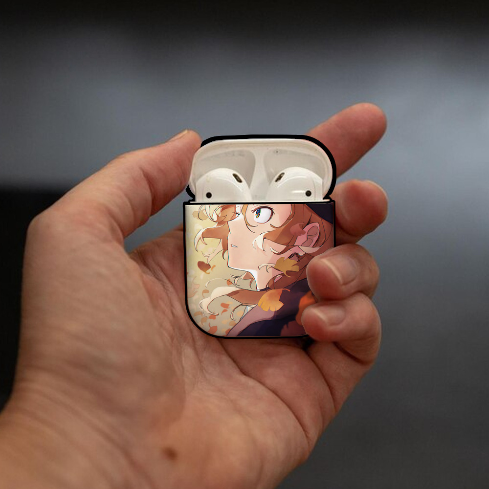 文豪ストレイドッグス Bungo Stray Dogs AirPods 第2世代保護ケース ハードシェル ブラック 耐衝撃・防指紋・カラビナ付き