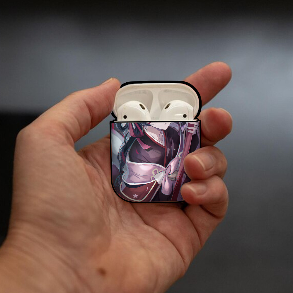 文豪ストレイドッグス Bungo Stray Dogs AirPods 第2世代保護ケース ハードシェル ブラック 耐衝撃・防指紋・カラビナ付き