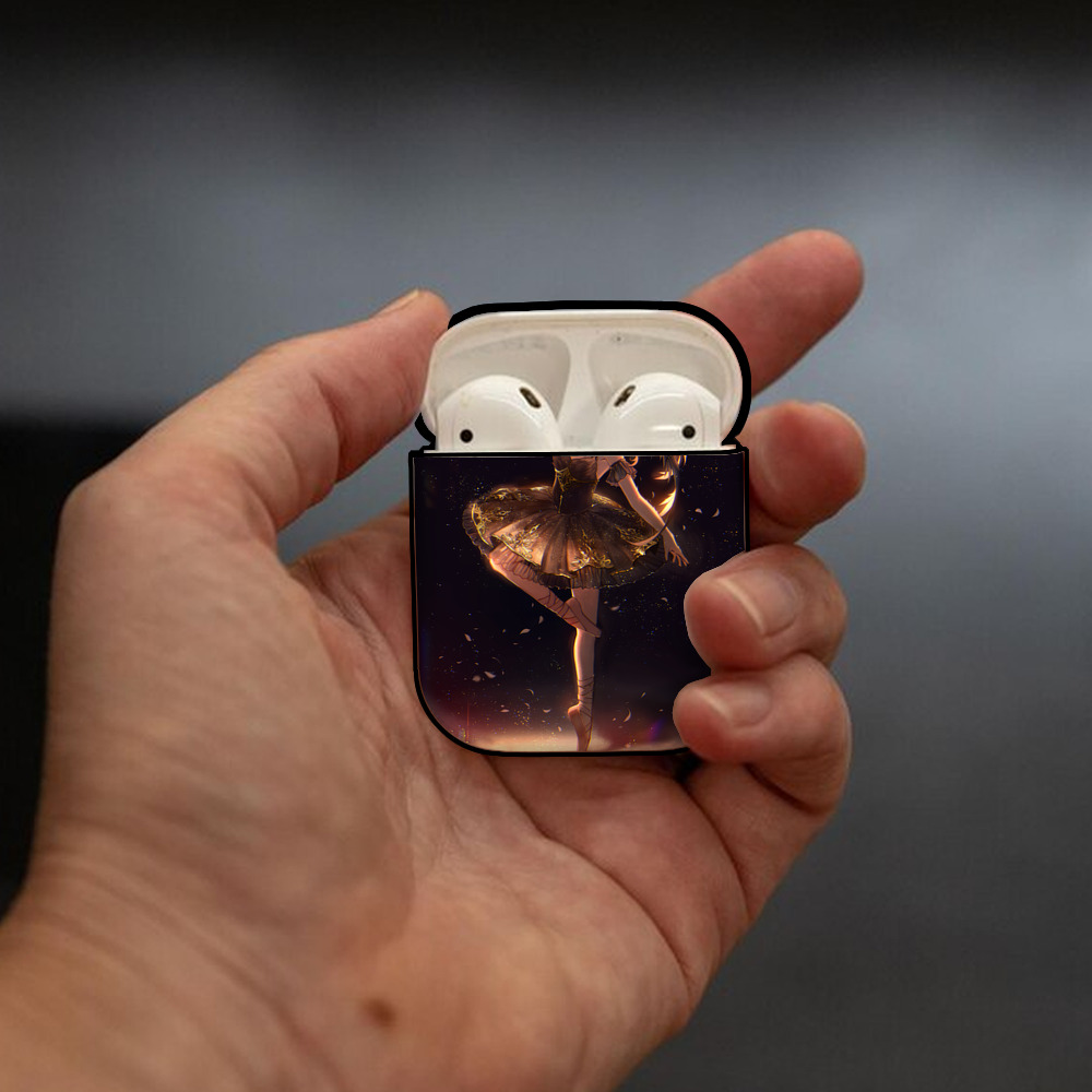 文豪ストレイドッグス Bungo Stray Dogs AirPods 第2世代保護ケース ハードシェル ブラック 耐衝撃・防指紋・カラビナ付き