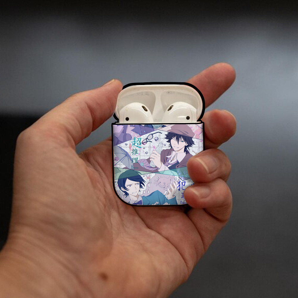 文豪ストレイドッグス Bungo Stray Dogs AirPods 第2世代保護ケース ハードシェル ブラック 耐衝撃・防指紋・カラビナ付き