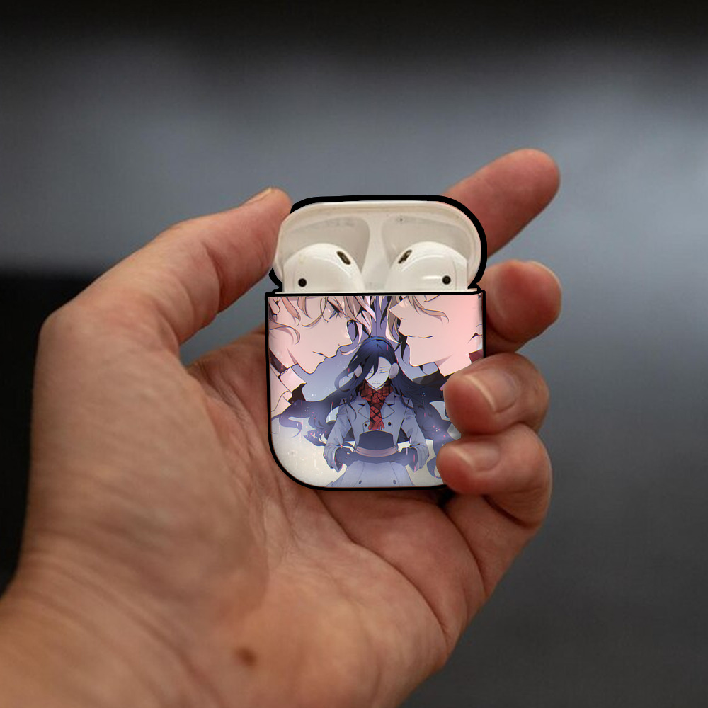 文豪ストレイドッグス Bungo Stray Dogs AirPods 第2世代保護ケース ハードシェル ブラック 耐衝撃・防指紋・カラビナ付き