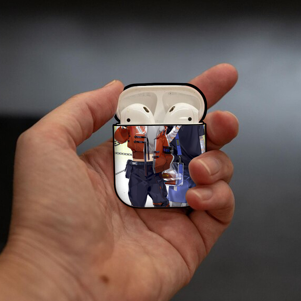 文豪ストレイドッグス Bungo Stray Dogs AirPods 第2世代保護ケース ハードシェル ブラック 耐衝撃・防指紋・カラビナ付き
