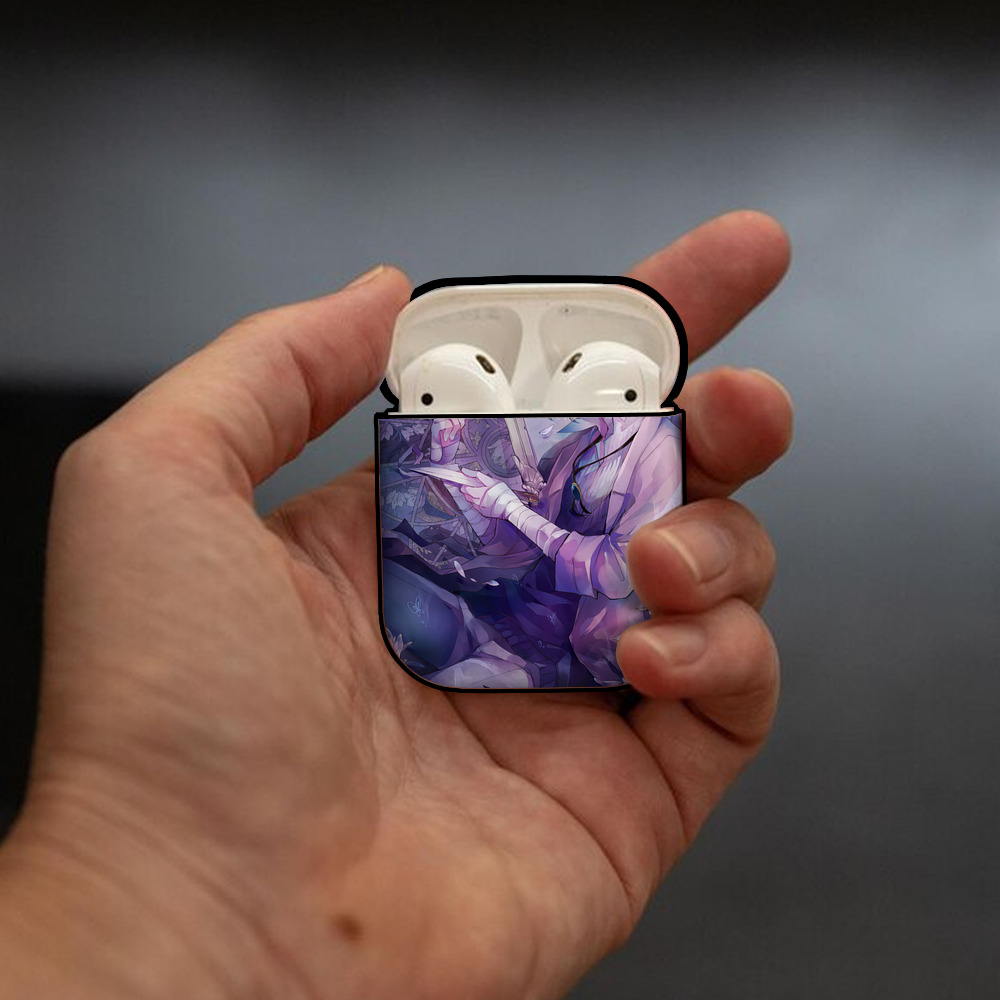 文豪ストレイドッグス Bungo Stray Dogs AirPods 第2世代保護ケース ハードシェル ブラック 耐衝撃・防指紋・カラビナ付き