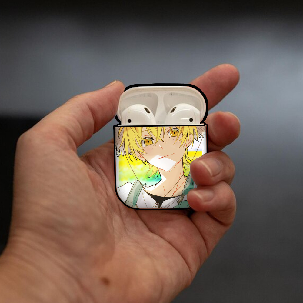 文豪ストレイドッグス Bungo Stray Dogs AirPods 第2世代保護ケース ハードシェル ブラック 耐衝撃・防指紋・カラビナ付き
