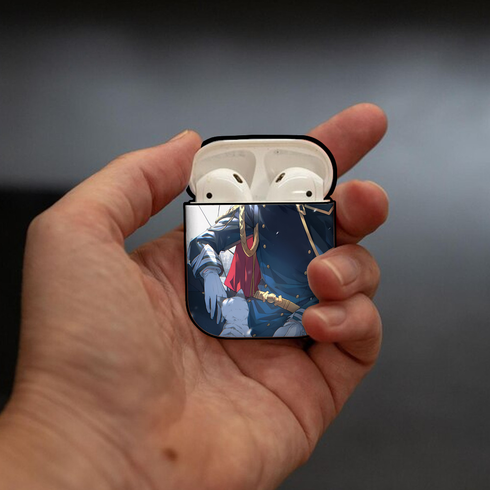文豪ストレイドッグス Bungo Stray Dogs AirPods 第2世代保護ケース ハードシェル ブラック 耐衝撃・防指紋・カラビナ付き