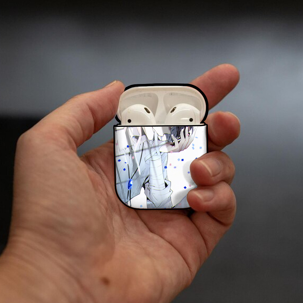 文豪ストレイドッグス Bungo Stray Dogs AirPods 第2世代保護ケース ハードシェル ブラック 耐衝撃・防指紋・カラビナ付き