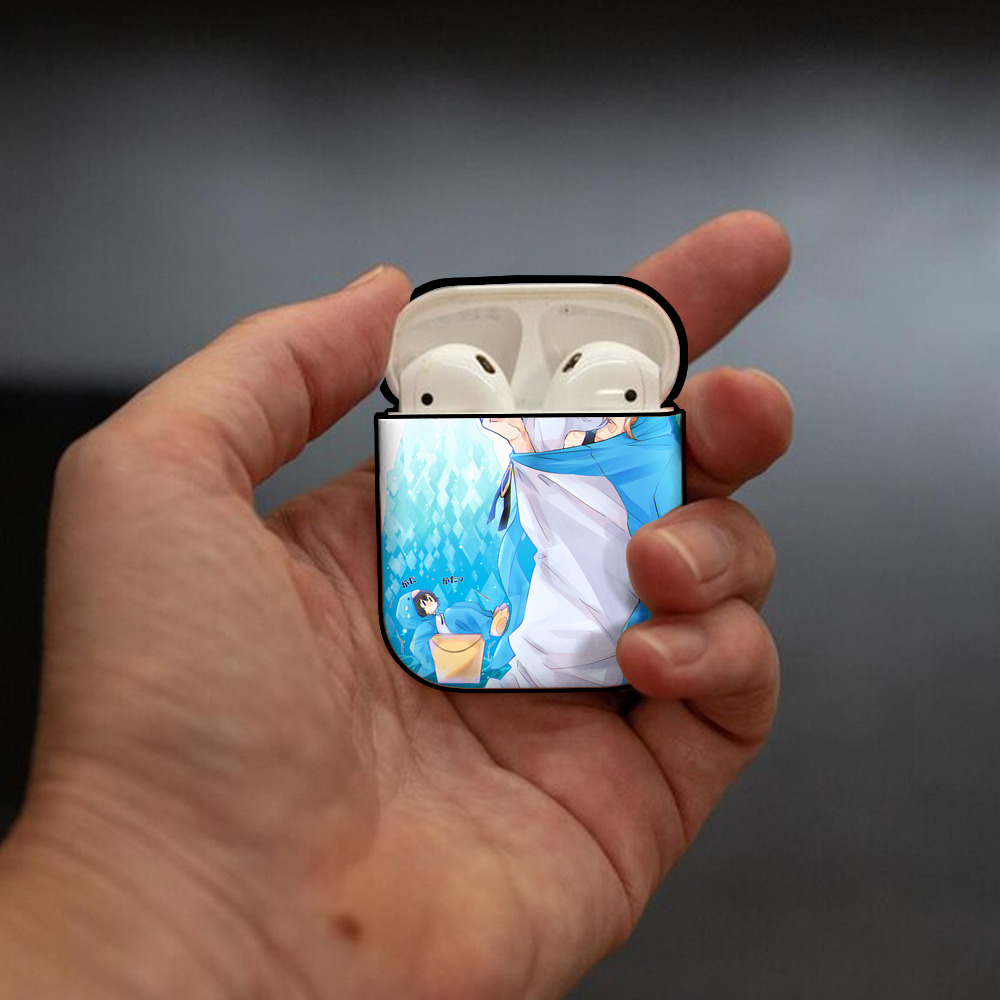 文豪ストレイドッグス Bungo Stray Dogs AirPods 第2世代保護ケース ハードシェル ブラック 耐衝撃・防指紋・カラビナ付き