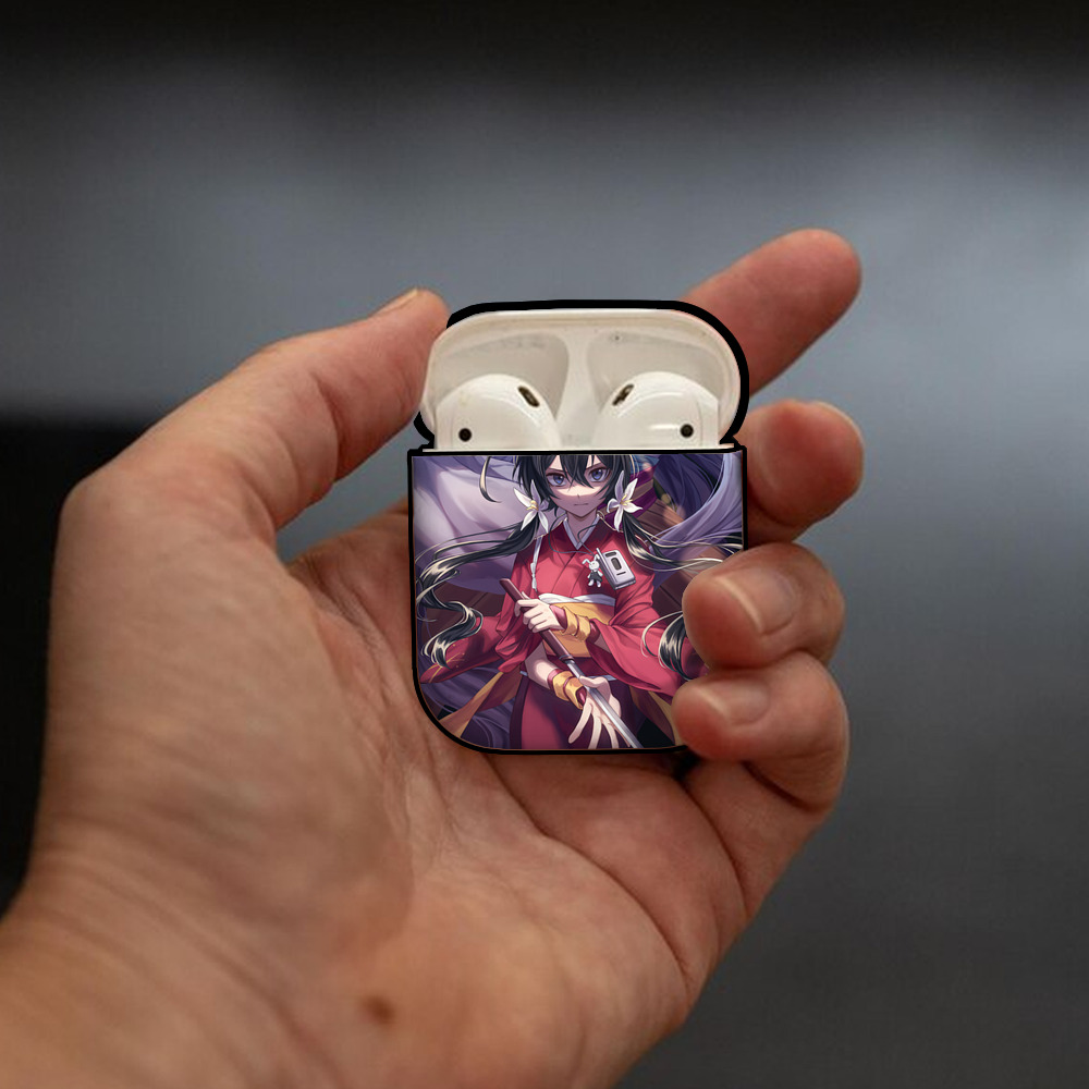文豪ストレイドッグス Bungo Stray Dogs AirPods 第2世代保護ケース ハードシェル ブラック 耐衝撃・防指紋・カラビナ付き