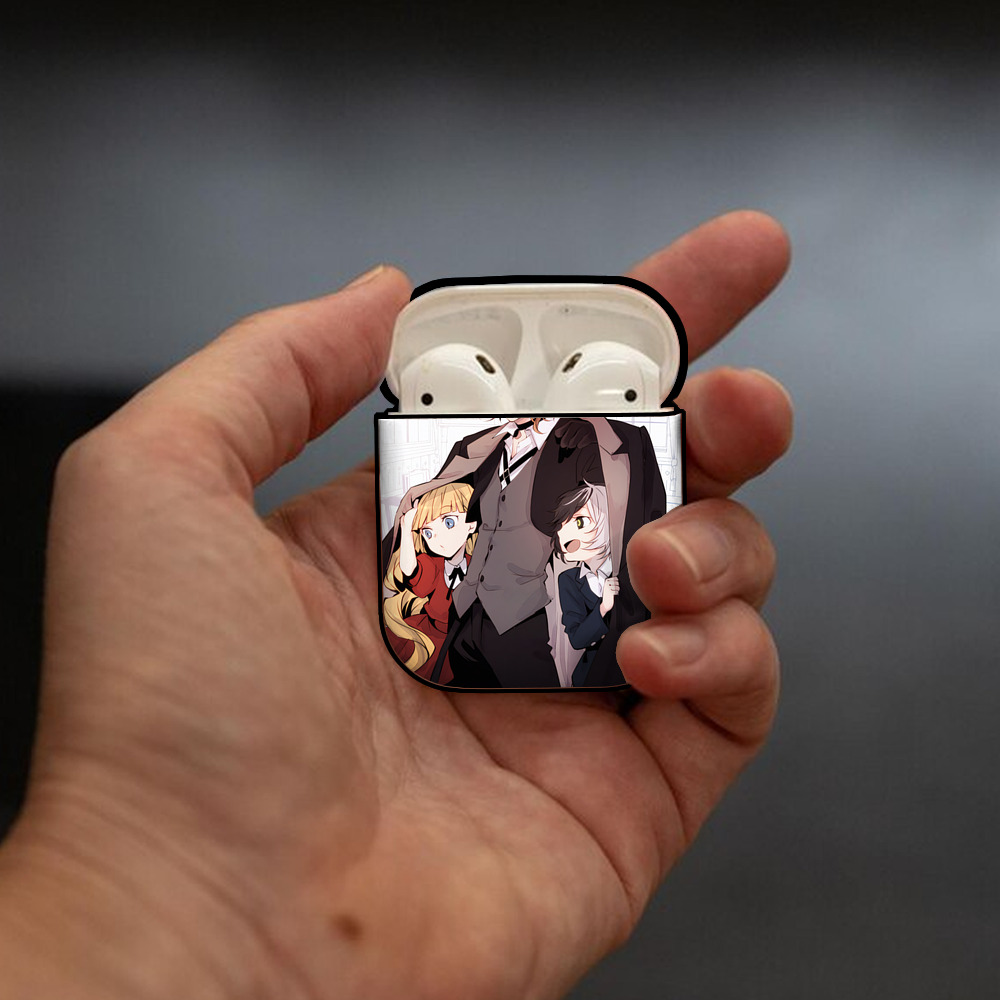 文豪ストレイドッグス Bungo Stray Dogs AirPods 第2世代保護ケース ハードシェル ブラック 耐衝撃・防指紋・カラビナ付き