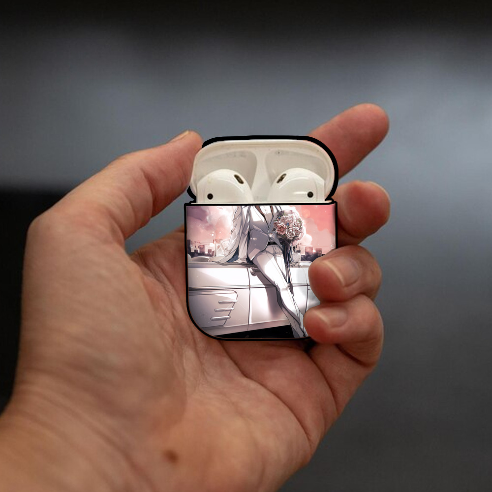 文豪ストレイドッグス Bungo Stray Dogs AirPods 第2世代保護ケース ハードシェル ブラック 耐衝撃・防指紋・カラビナ付き