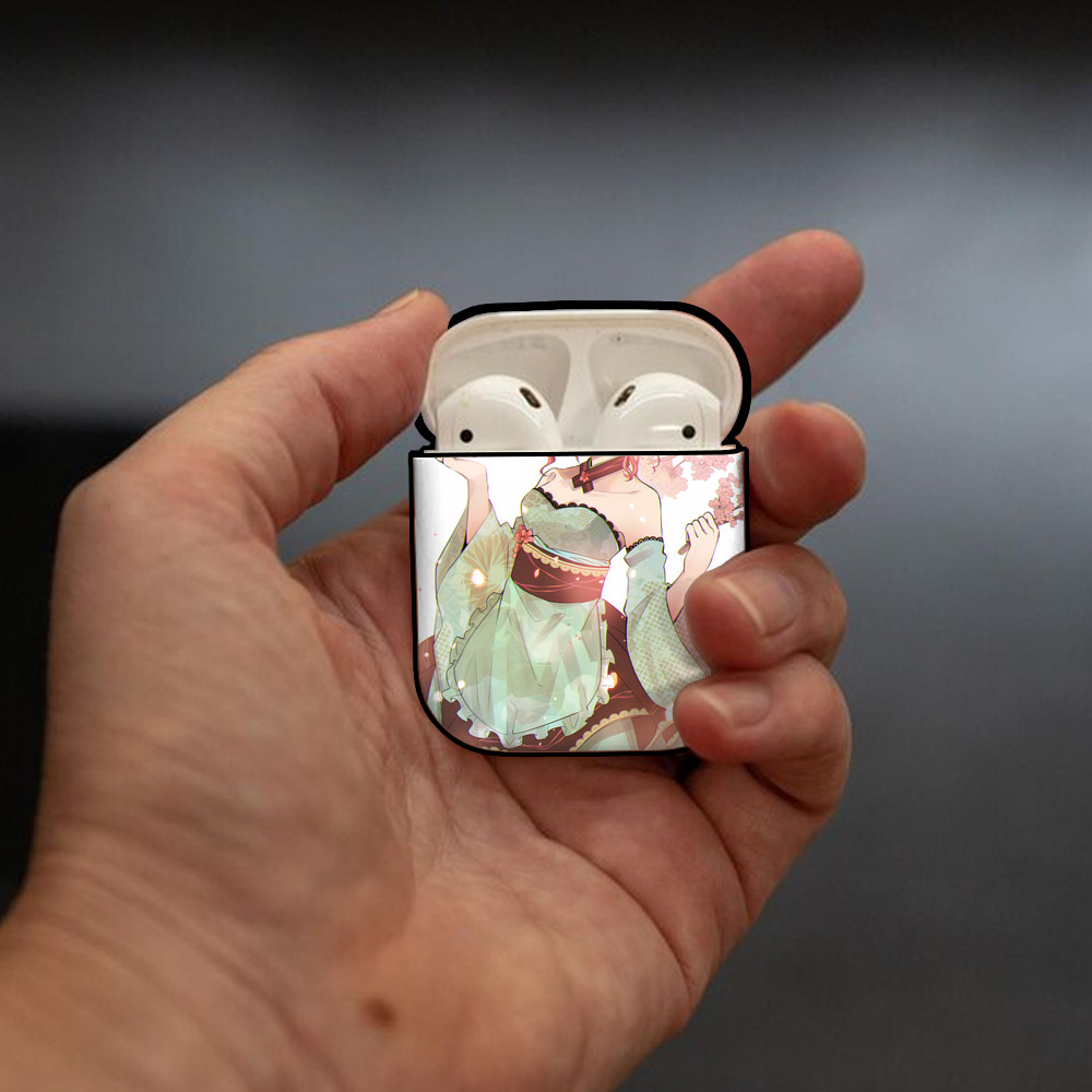 文豪ストレイドッグス Bungo Stray Dogs AirPods 第2世代保護ケース ハードシェル ブラック 耐衝撃・防指紋・カラビナ付き