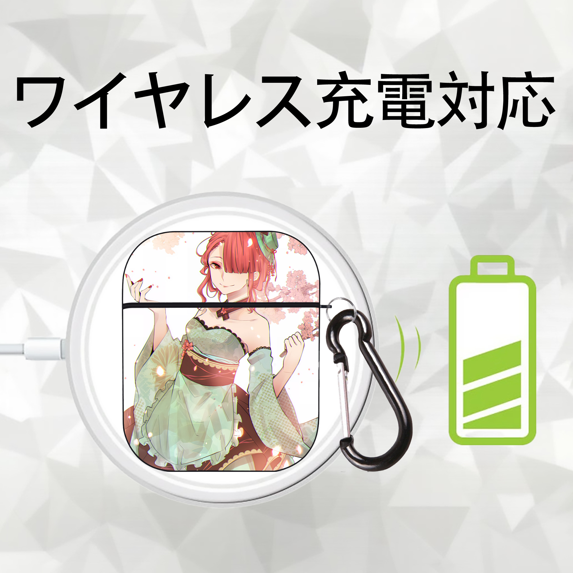 文豪ストレイドッグス Bungo Stray Dogs AirPods 第2世代保護ケース ハードシェル ブラック 耐衝撃・防指紋・カラビナ付き