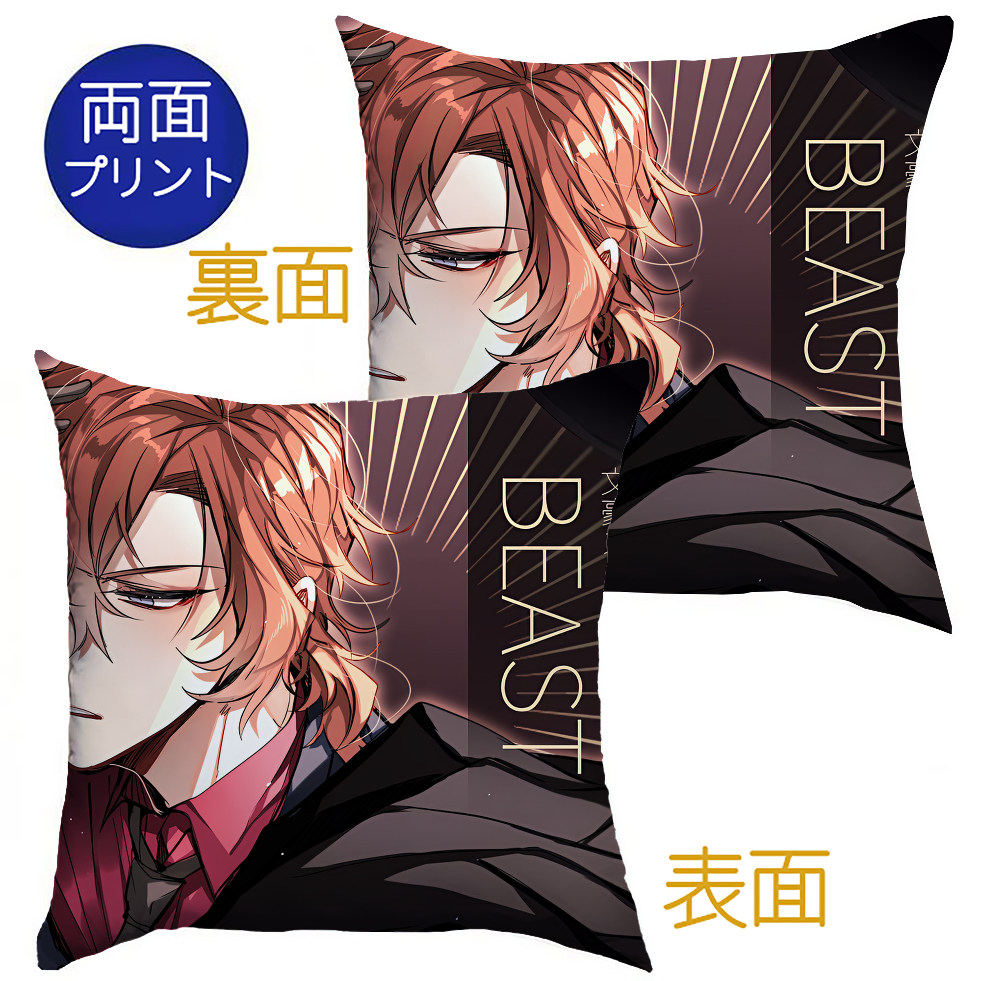 （画像用） 文豪ストレイドッグス Bungo Stray Dogs クッションカバー＆本体セット（ポリエステル素材）