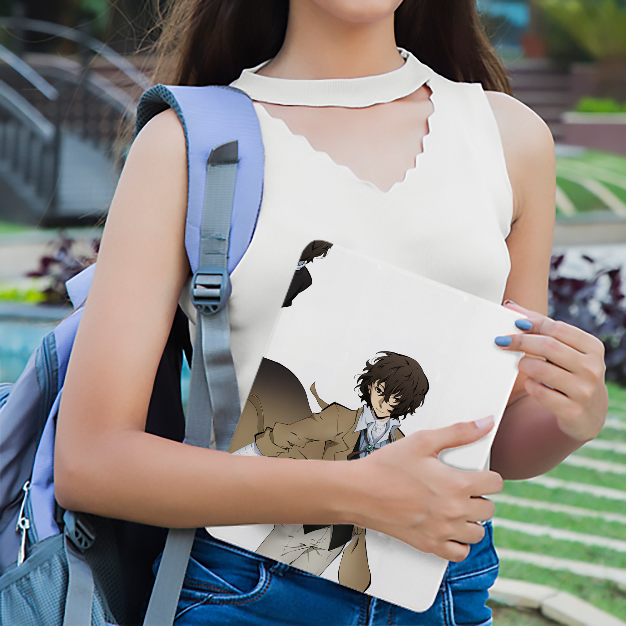 文豪ストレイドッグス Bungo Stray Dogs IPad ケース ブック型 PUレザー TPU 耐衝撃 軽量 薄型 ペン収納なし 全面保護 IPad 各モデル対応