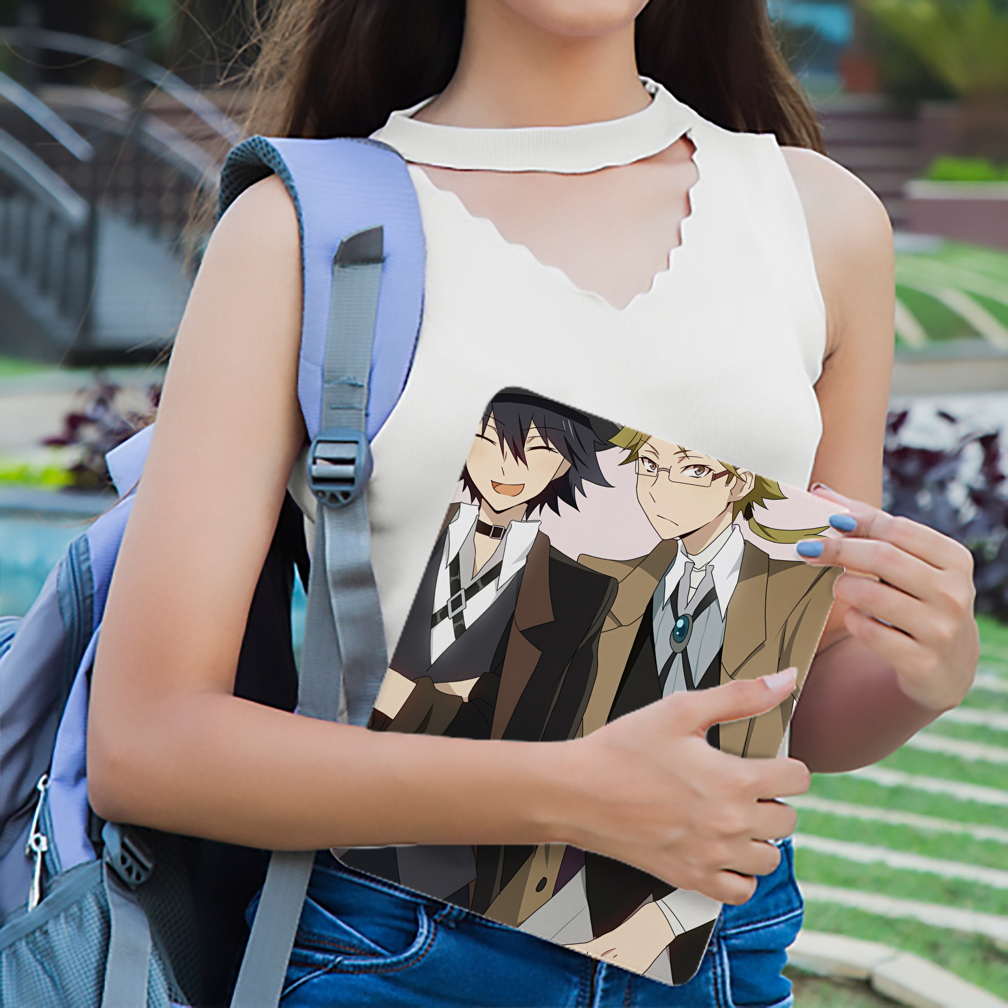 文豪ストレイドッグス Bungo Stray Dogs IPad ケース ブック型 PUレザー TPU 耐衝撃 軽量 薄型 ペン収納なし 全面保護 IPad 各モデル対応