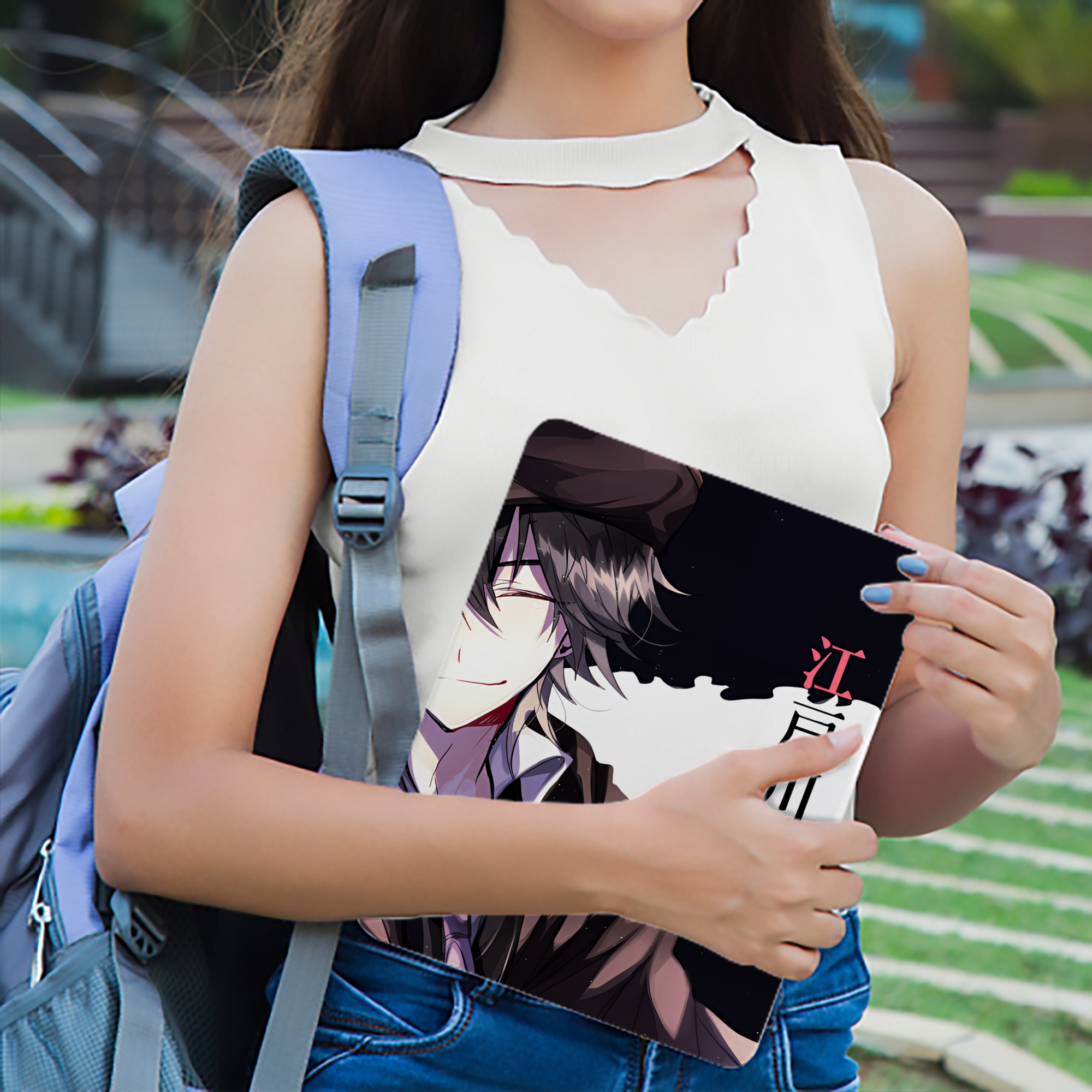 文豪ストレイドッグス Bungo Stray Dogs IPad ケース ブック型 PUレザー TPU 耐衝撃 軽量 薄型 ペン収納なし 全面保護 IPad 各モデル対応