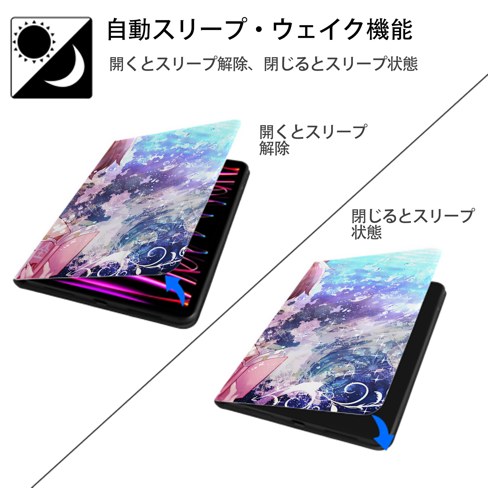 文豪ストレイドッグス Bungo Stray Dogs IPadケース ペンホルダー付き ブックスタイルデザイン